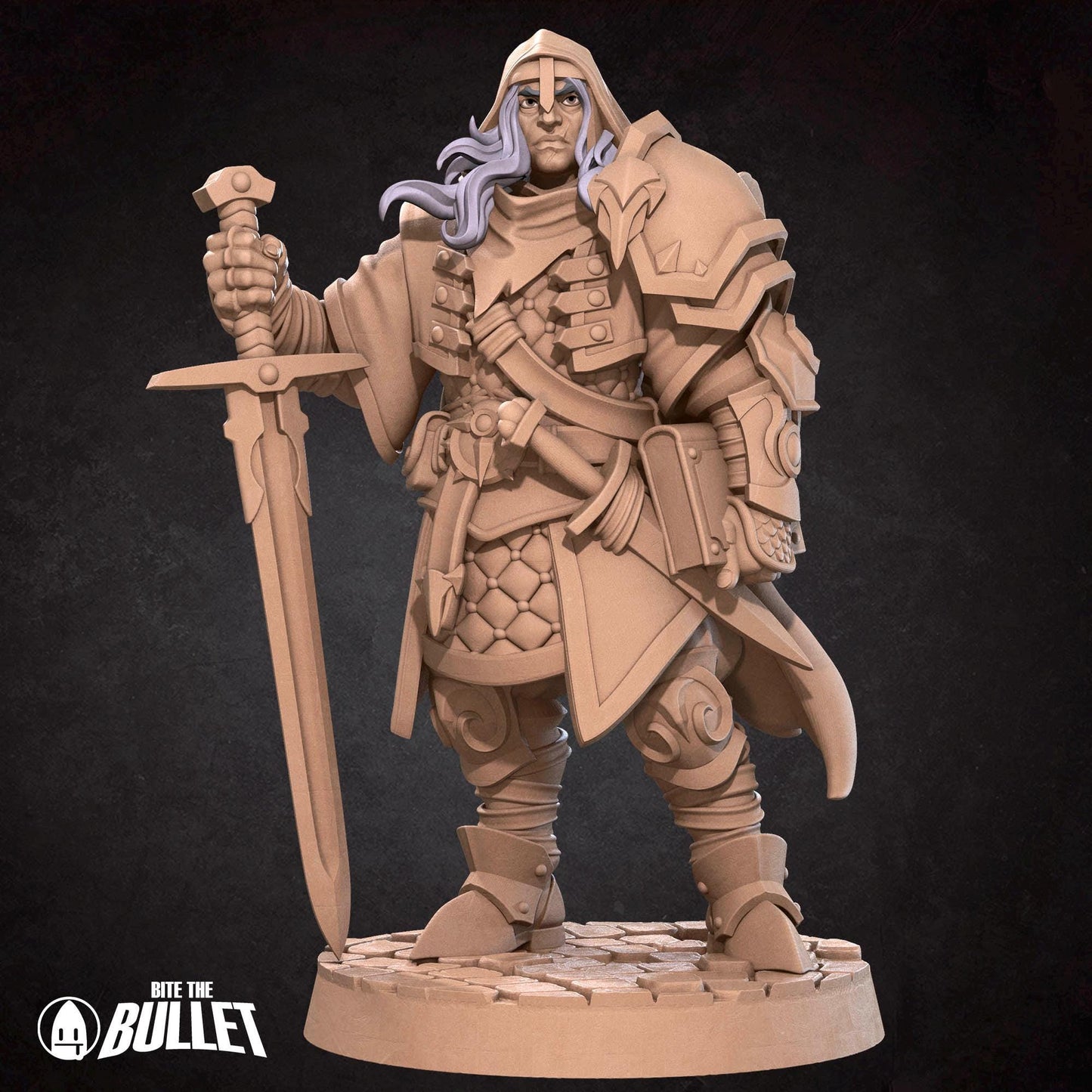 Human Paladin Miniature - 28mm / 32mm / 36mm - Bite the Bullet - Resin Printed Figure for D&D, TTRPGs, and Board Games