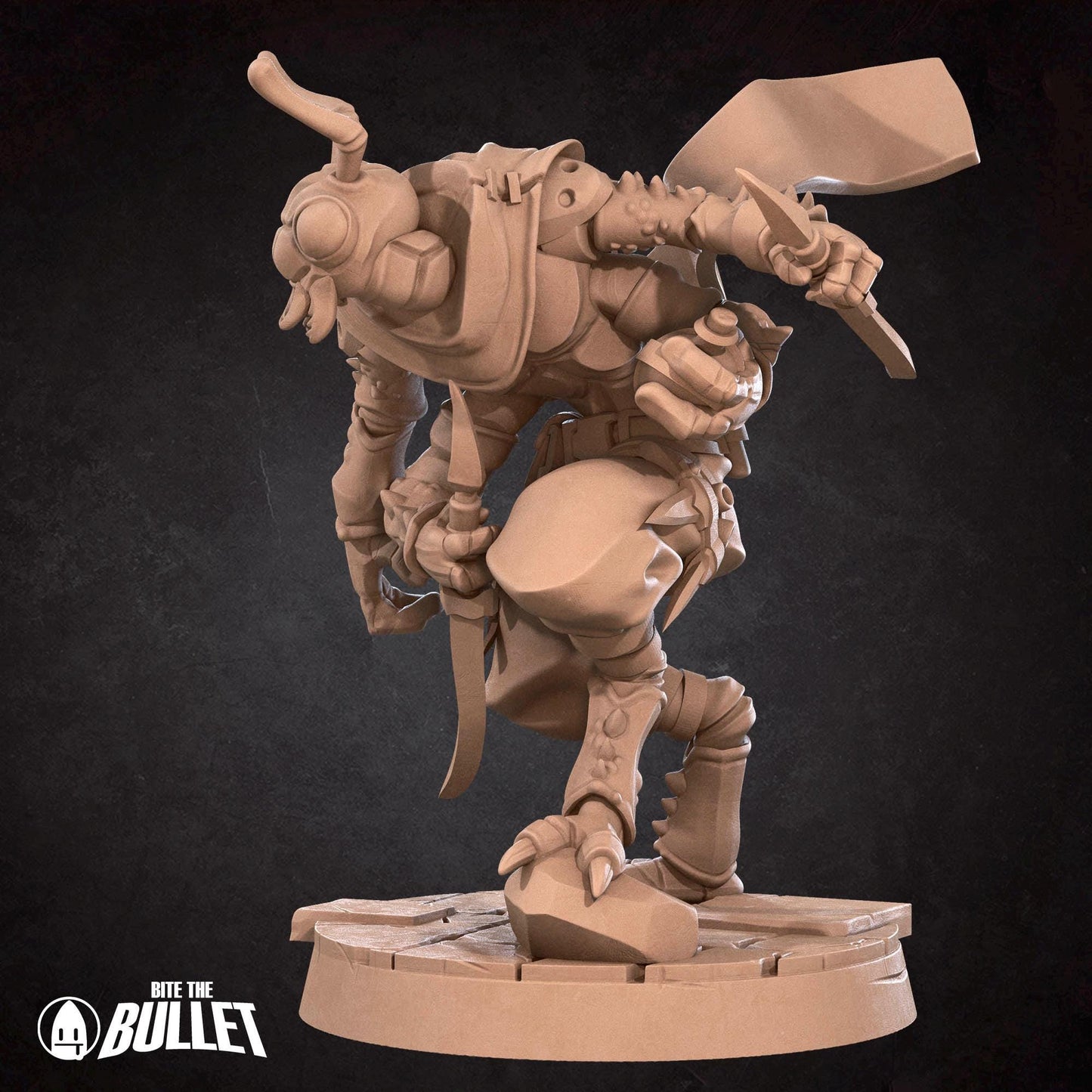 Thri-Kreen Assassin Miniature - 28mm / 32mm / 36mm - Bite the Bullet - Resin Printed Figure for D&D, TTRPGs, and Board Games