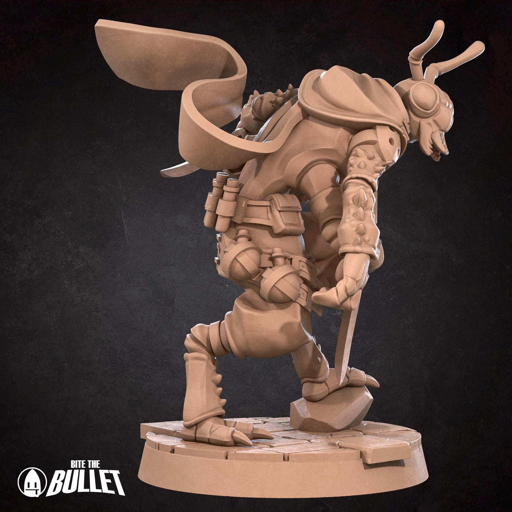 Thri-Kreen Assassin Miniature - 28mm / 32mm / 36mm - Bite the Bullet - Resin Printed Figure for D&D, TTRPGs, and Board Games