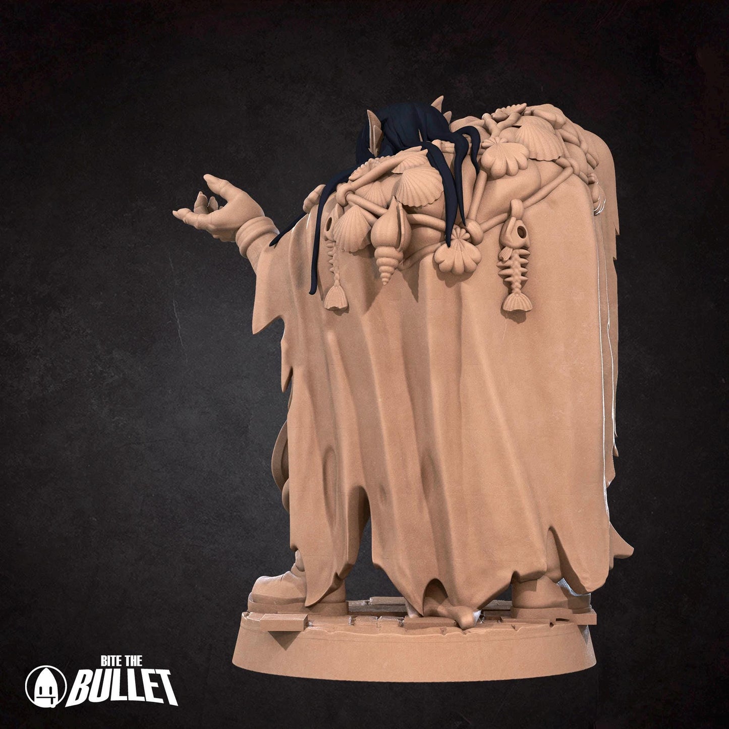 Triton Warlock Miniature - 28mm / 32mm / 36mm - Bite the Bullet - Resin Printed Figure for D&D, TTRPGs, and Board Games