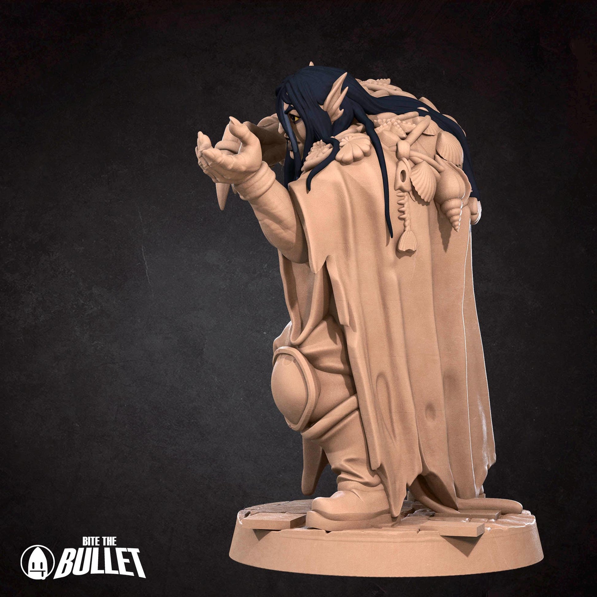 Triton Warlock Miniature - 28mm / 32mm / 36mm - Bite the Bullet - Resin Printed Figure for D&D, TTRPGs, and Board Games