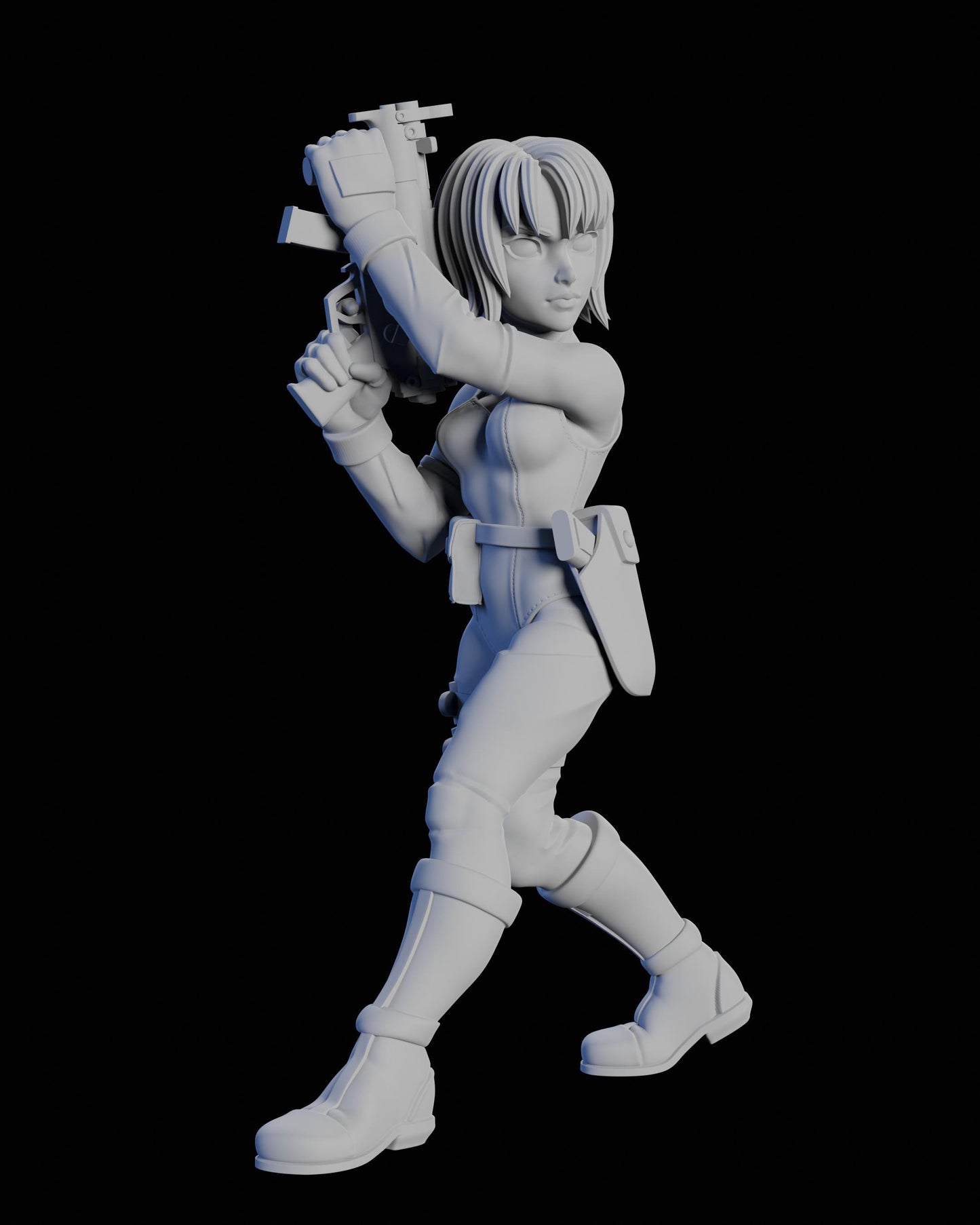 Dino Huntress Miniature - 28mm / 32mm / 36mm / 75mm - Ethan Savage Studios - Unpainted Resin Printed Figure for D&D, TTRPGs, and Board Games