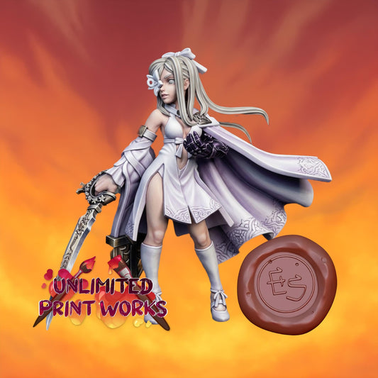 Sister 0 Miniature - 28mm / 32mm / 36mm / 75mm - Ethan Savage Studios - Unpainted Resin Printed Figure for D&D, TTRPGs, and Board Games