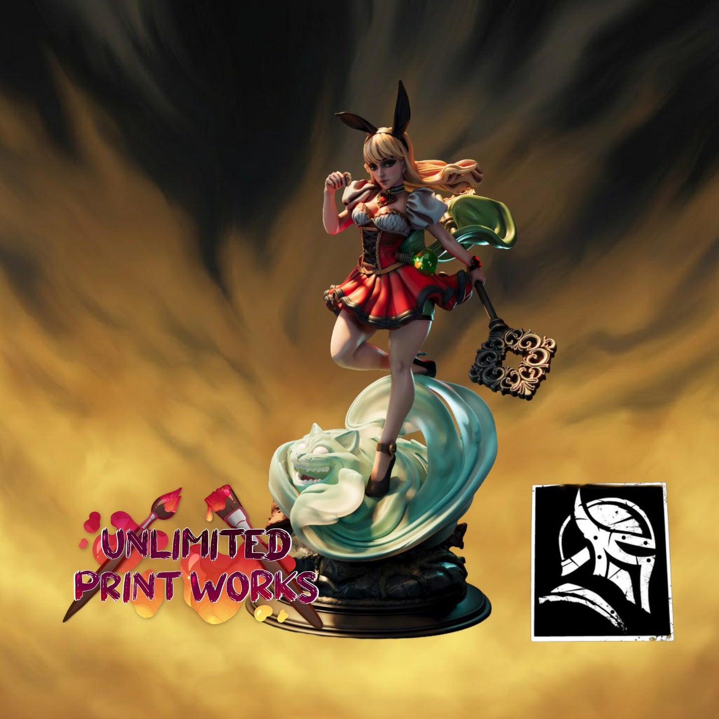 Alice in Wonderland Miniature - 28mm / 32mm / 36mm / 75mm / 1:12 - HardWitch Games - Resin Printed Figure for D&D, TTRPGs, and Board Gaming