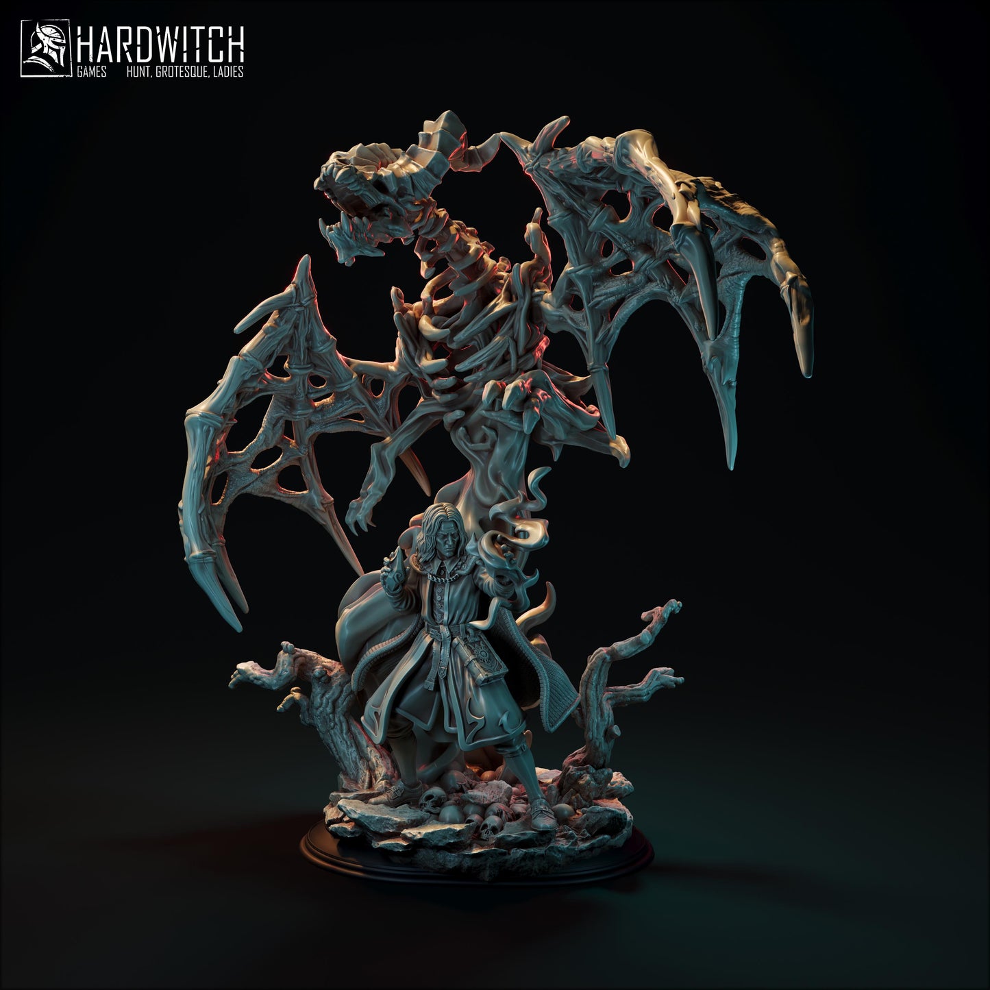 Necromancer Breaker Fog Miniature - 28mm / 32mm / 36mm - HardWitch Games - Resin Printed Figure for TTRPGs and Board Games
