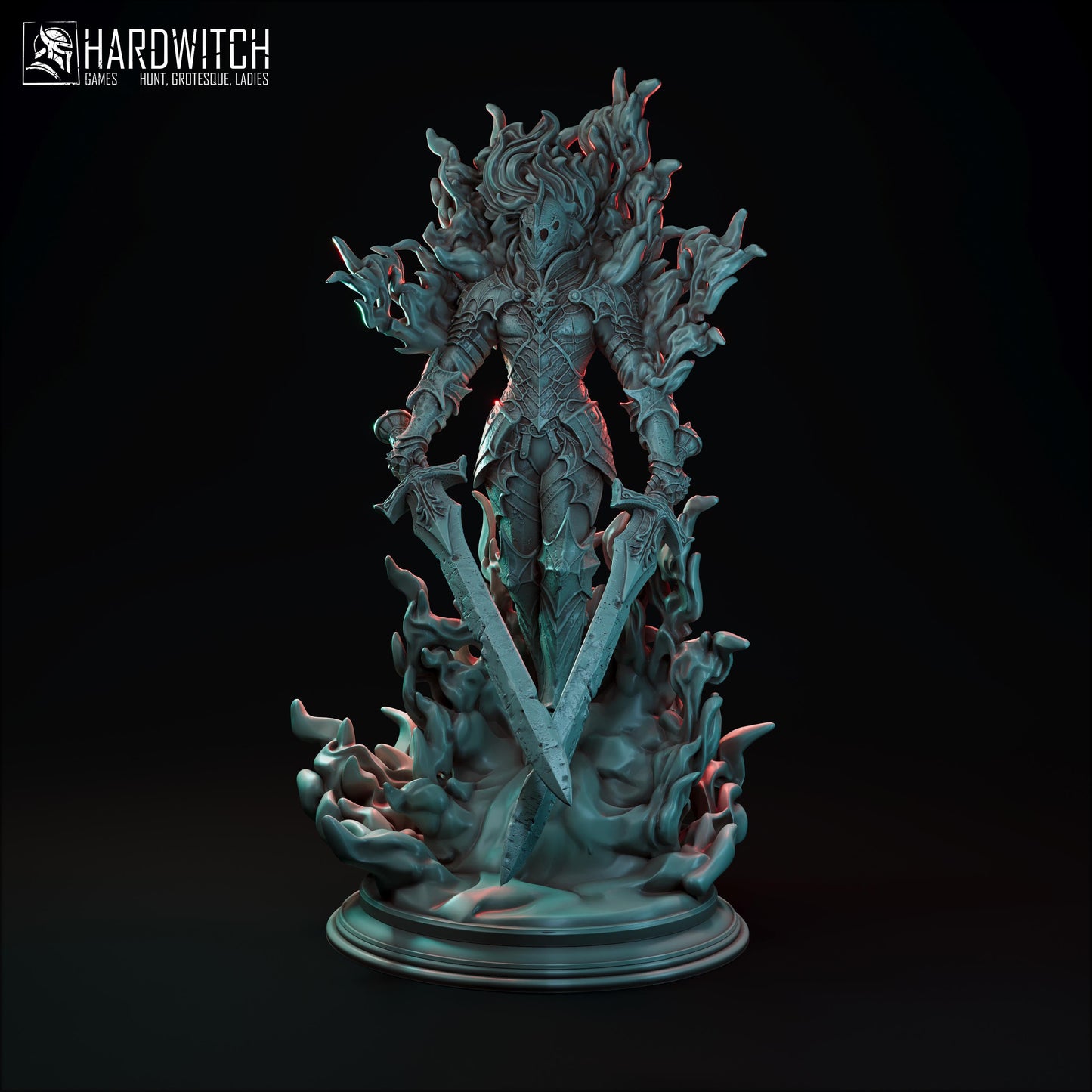 Flamelord Miniature - 28mm / 32mm / 36mm / 75mm - HardWitch Games - Resin Printed Figure for D&D, TTRPGs, and Board Gaming