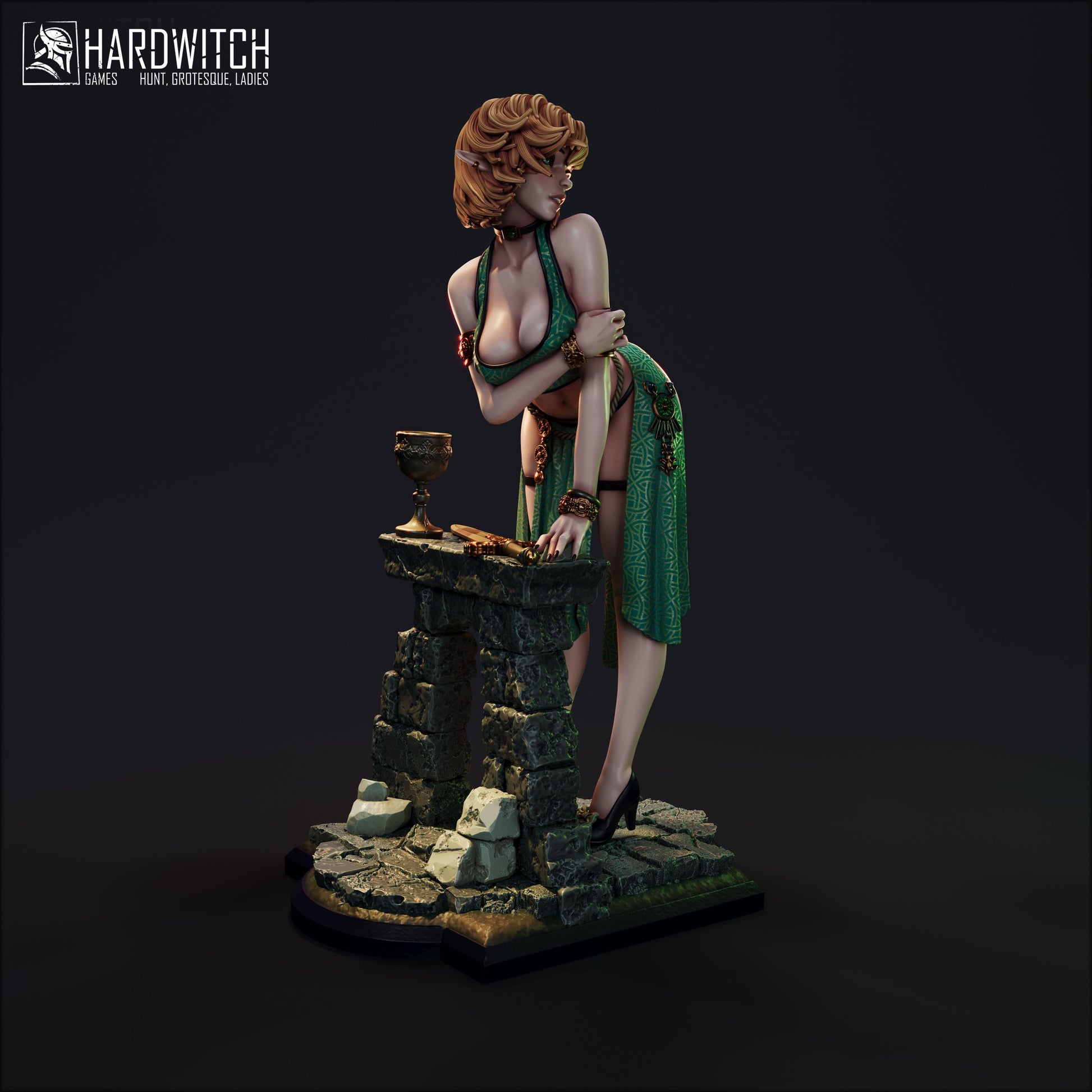 Maedel Amaria Miniature - 28mm / 32mm / 36mm / 75mm / 1:12 - HardWitch Games - Resin Printed Figure for D&D, TTRPGs, and Board Gaming