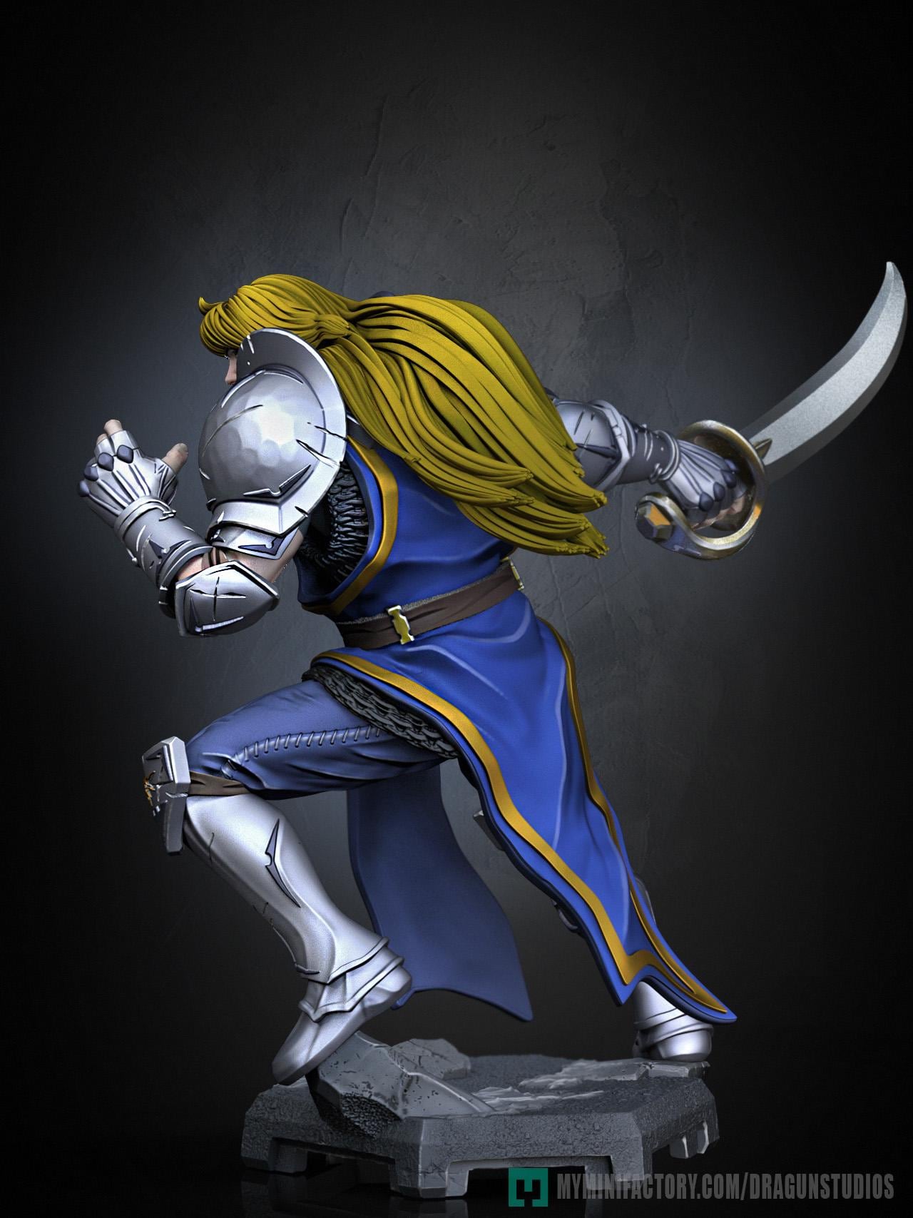 Lancelot v2 Miniature - 28mm / 32mm / 36mm / 75mm - DraGun - Resin Printed Figure for TTRPGs and Board Games