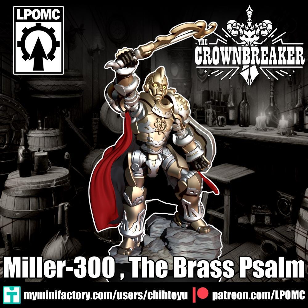 Miller-300 Miniature - 28mm / 32mm / 36mm - LPOMC - Unpainted Resin Printed Figure for D&D, TTRPGs, and Board Games