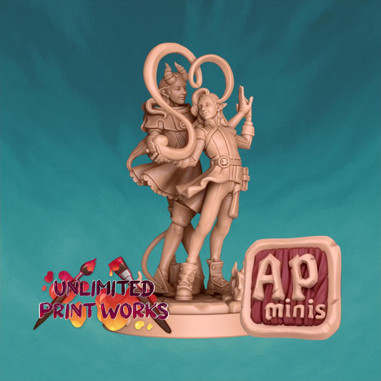 Tango & Syrre Miniature - Awkward Penguin’s Minis - 28mm / 32mm / 36mm - Resin Printed Figure for TTRPGs and Painting