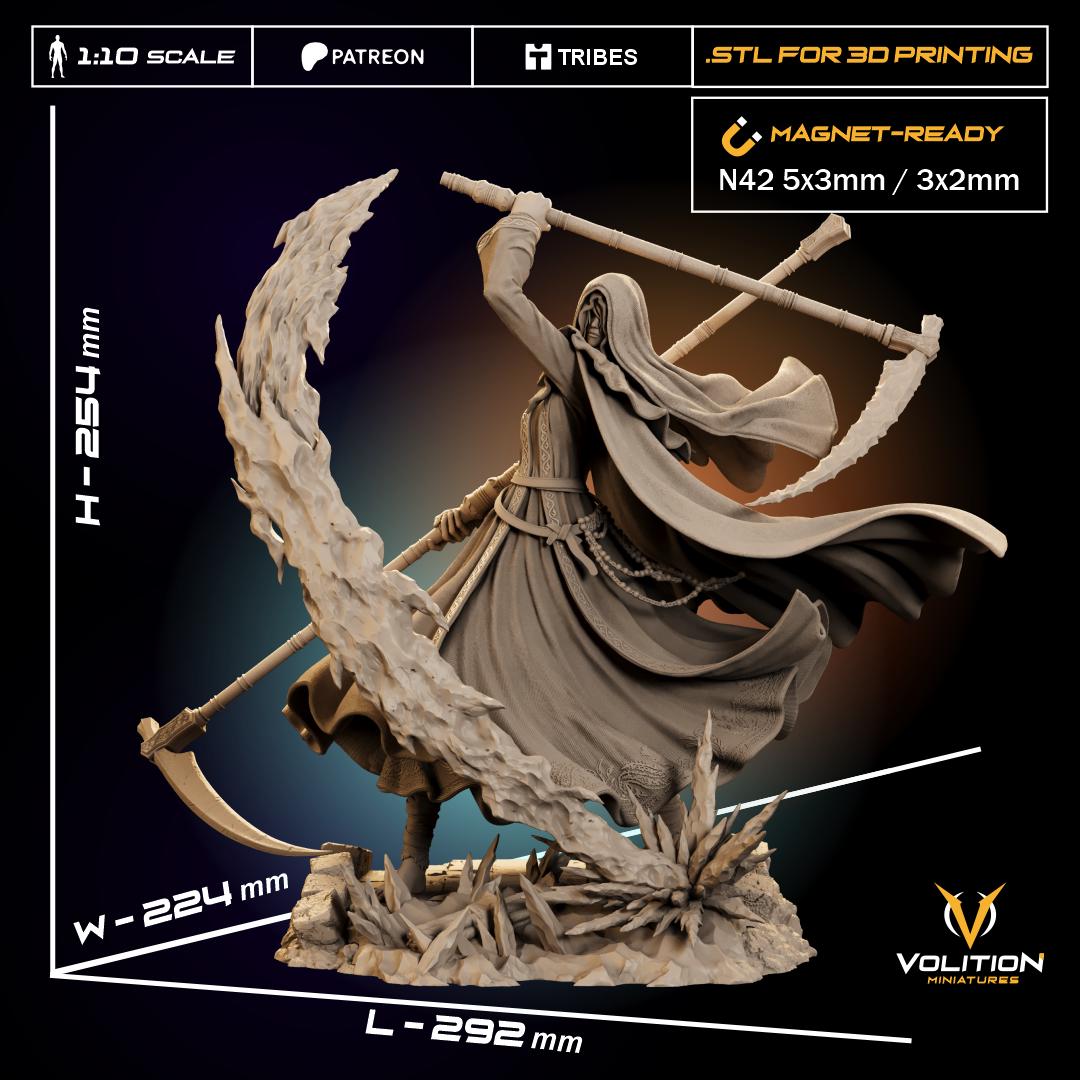 Frost Nun Figure - 28mm / 32mm / 36mm / 1:10 - Volition Miniatures - Resin Printed Figurine for D&D, TTRPGs, and Board Games