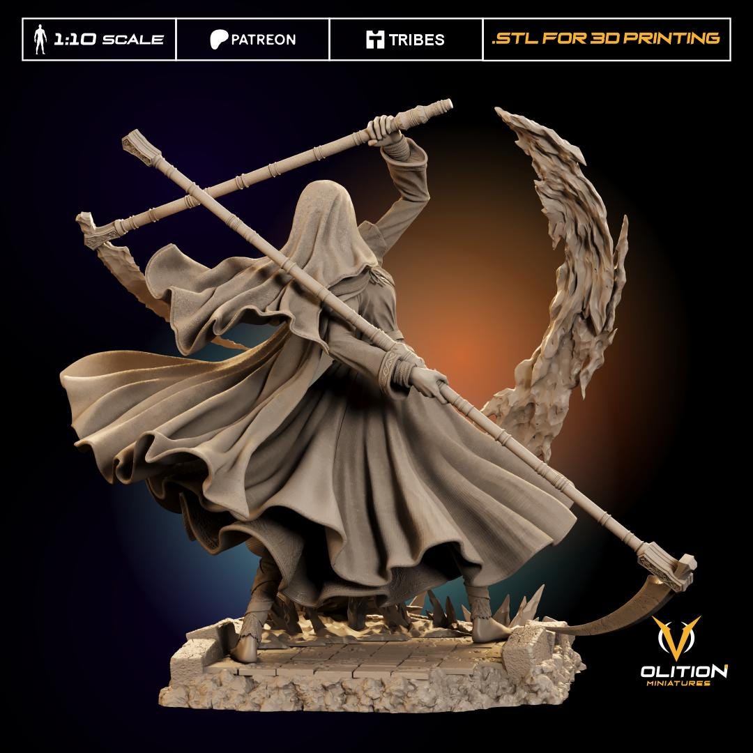Frost Nun Figure - 28mm / 32mm / 36mm / 1:10 - Volition Miniatures - Resin Printed Figurine for D&D, TTRPGs, and Board Games
