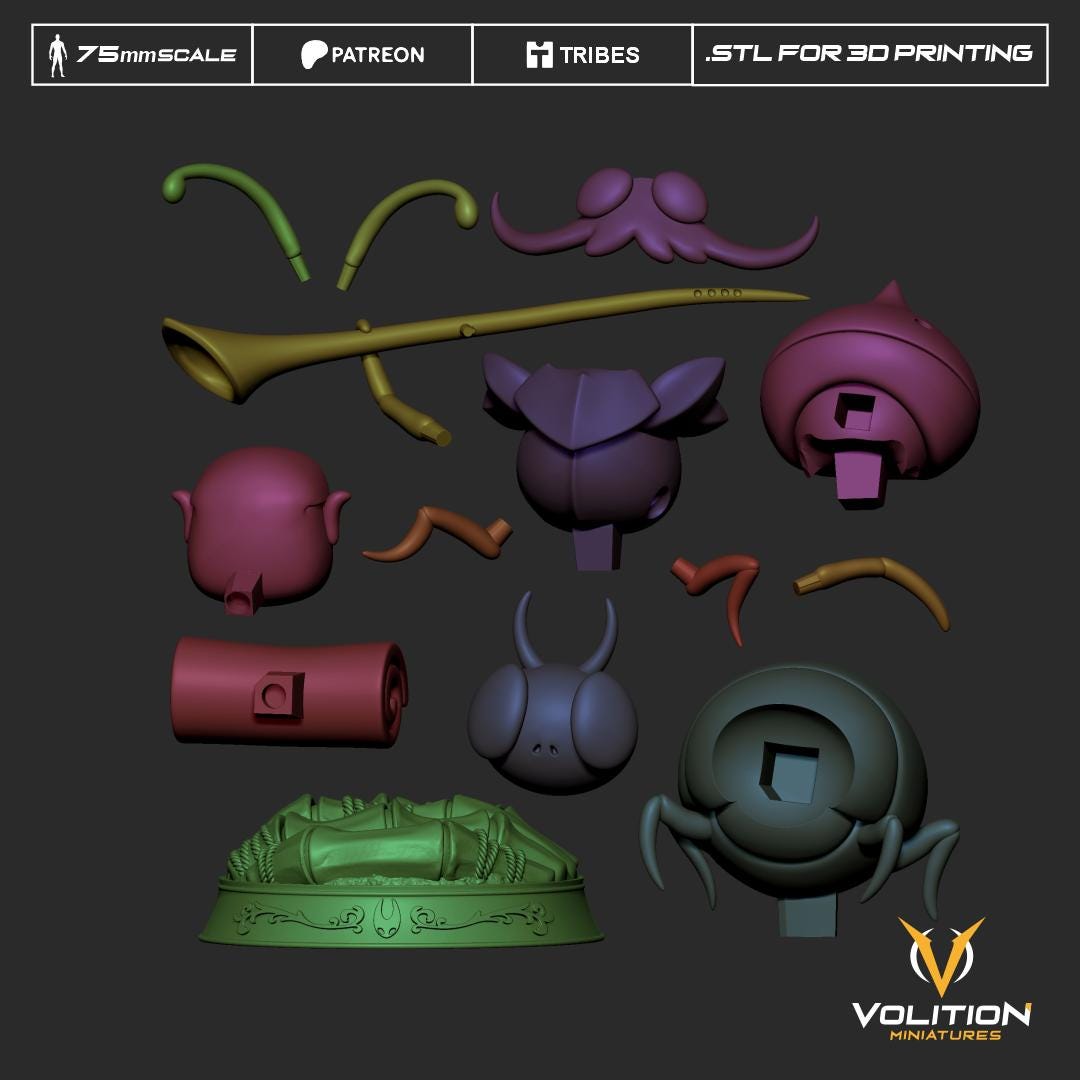 Old Warrior Figure - 75mm - Volition Miniatures - Unpainted Resin Printed Figurine