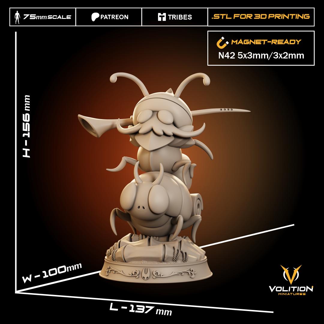 Old Warrior Figure - 75mm - Volition Miniatures - Unpainted Resin Printed Figurine