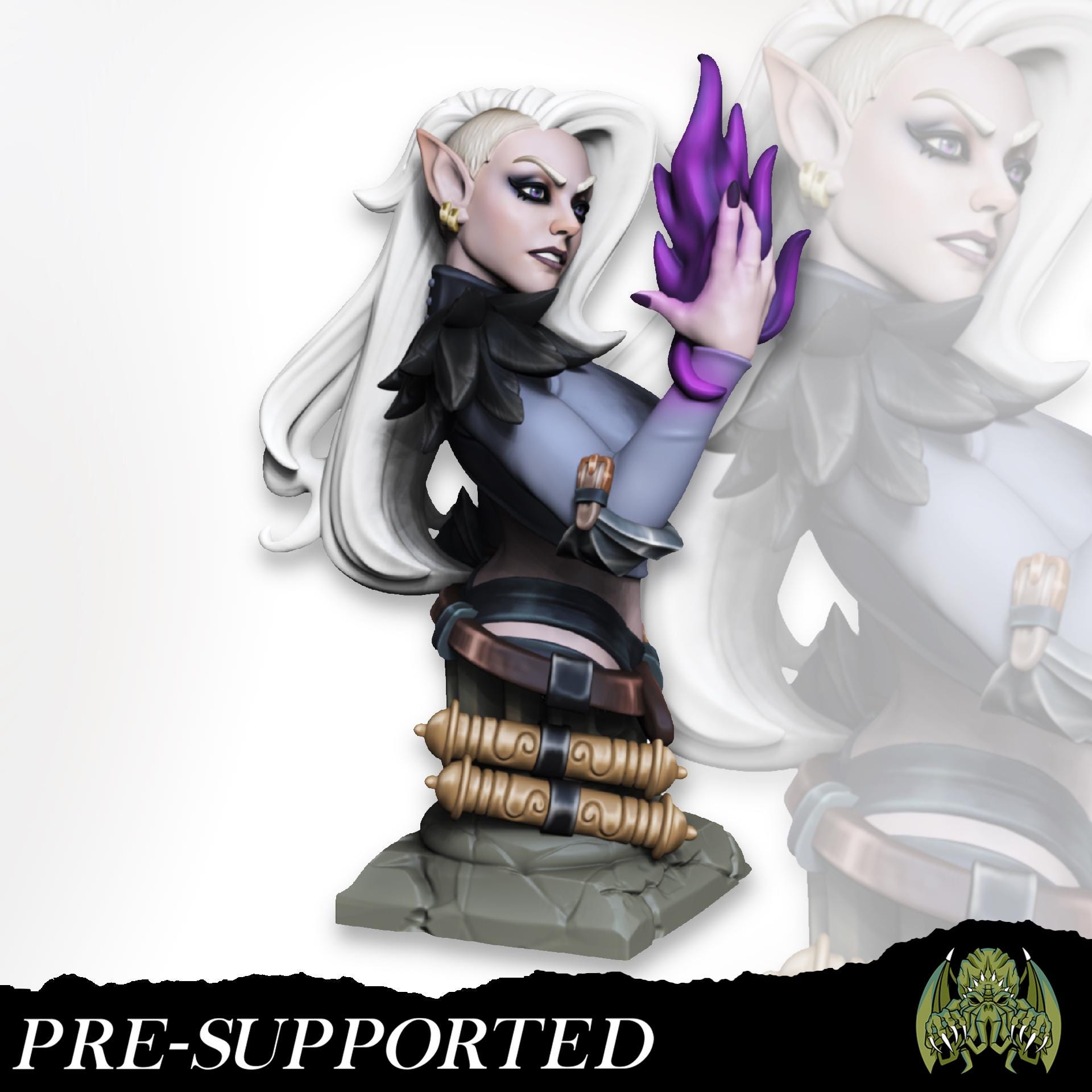 Kayla the Dark Blade Miniature (w/NSFW variation) - Miniatures of Madness - 28mm / 32mm / 36mm / Bust - Unpainted Miniature for TTRPGs