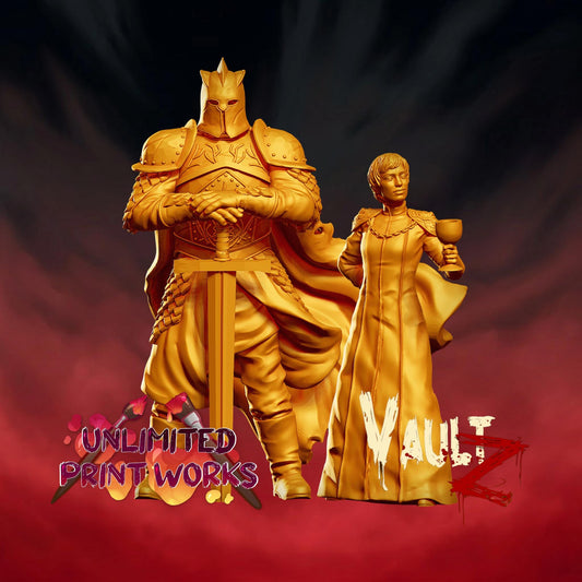 Cassira and Guardian Miniature - 28mm / 32mm / 36mm - VaultZ - Resin Printed Figures for D&D, TTRPGs, Zombicide, and Board Games