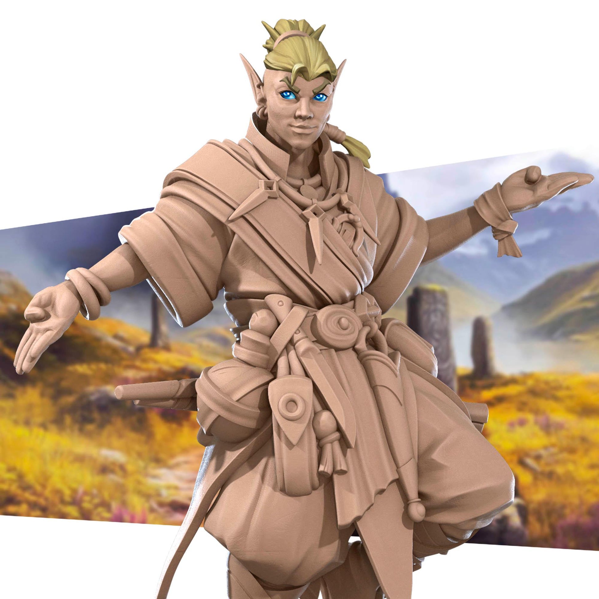 Elf Psychic Miniature - 28mm / 32mm / 36mm - Bite the Bullet - Resin Printed Figure for D&D, TTRPGs, and Board Games
