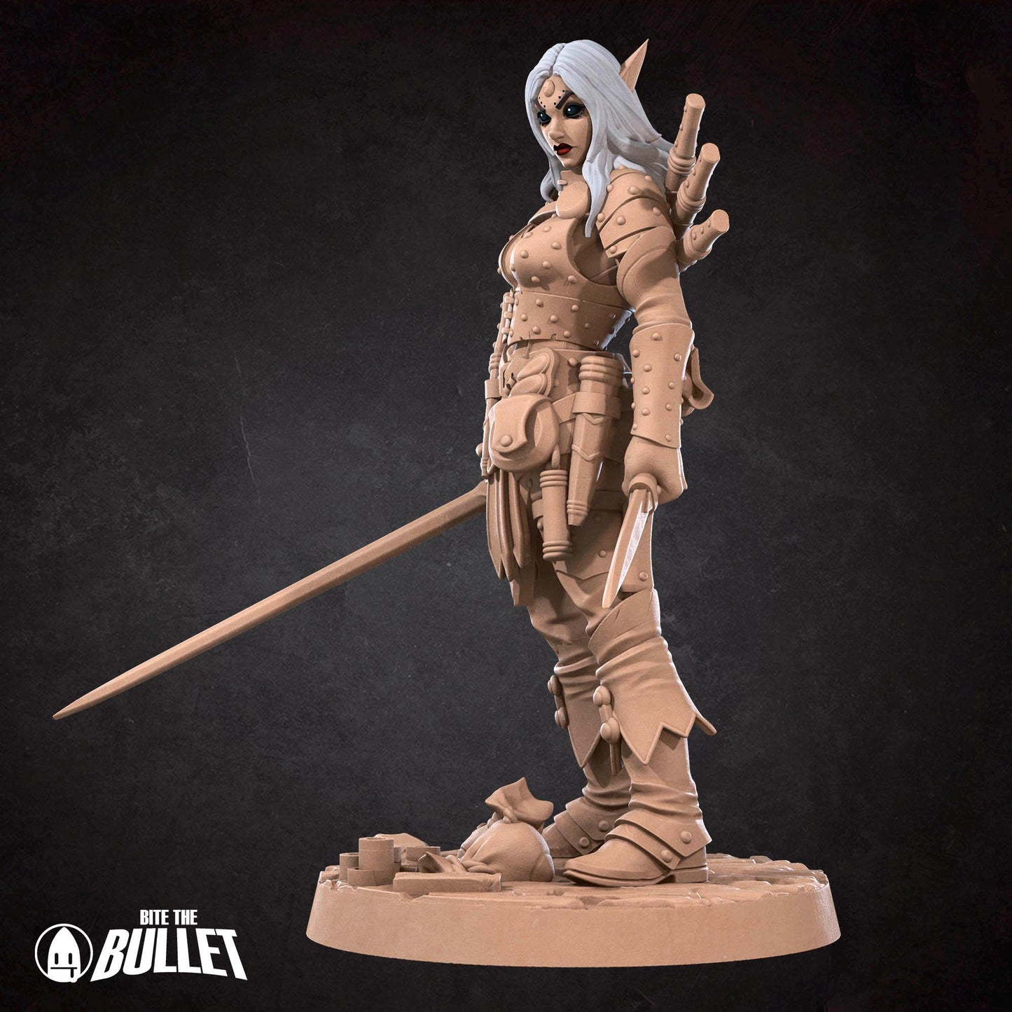 Elf Rogue Miniature - 28mm / 32mm / 36mm - Bite the Bullet - Resin Printed Figure for D&D, TTRPGs, and Board Games