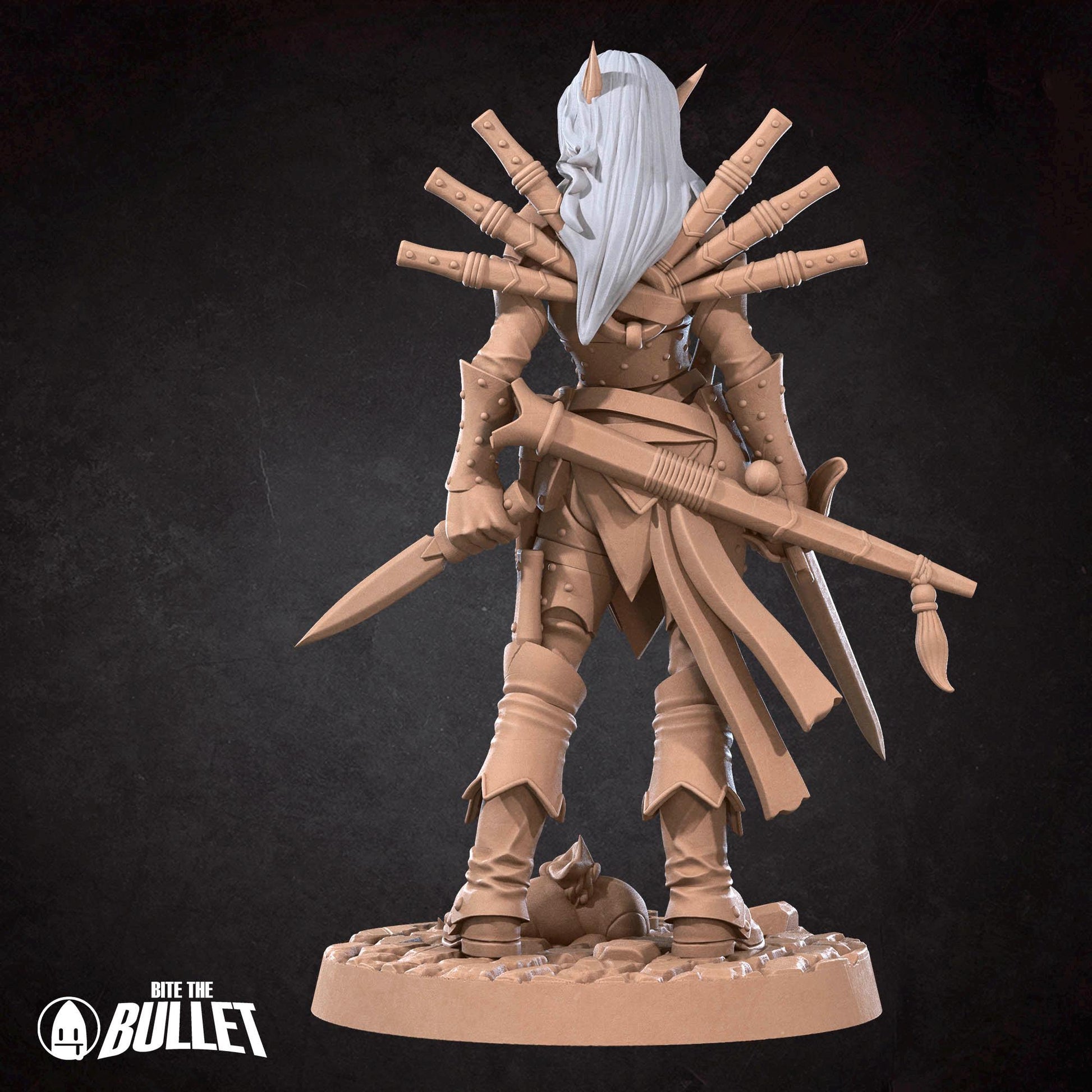 Elf Rogue Miniature - 28mm / 32mm / 36mm - Bite the Bullet - Resin Printed Figure for D&D, TTRPGs, and Board Games