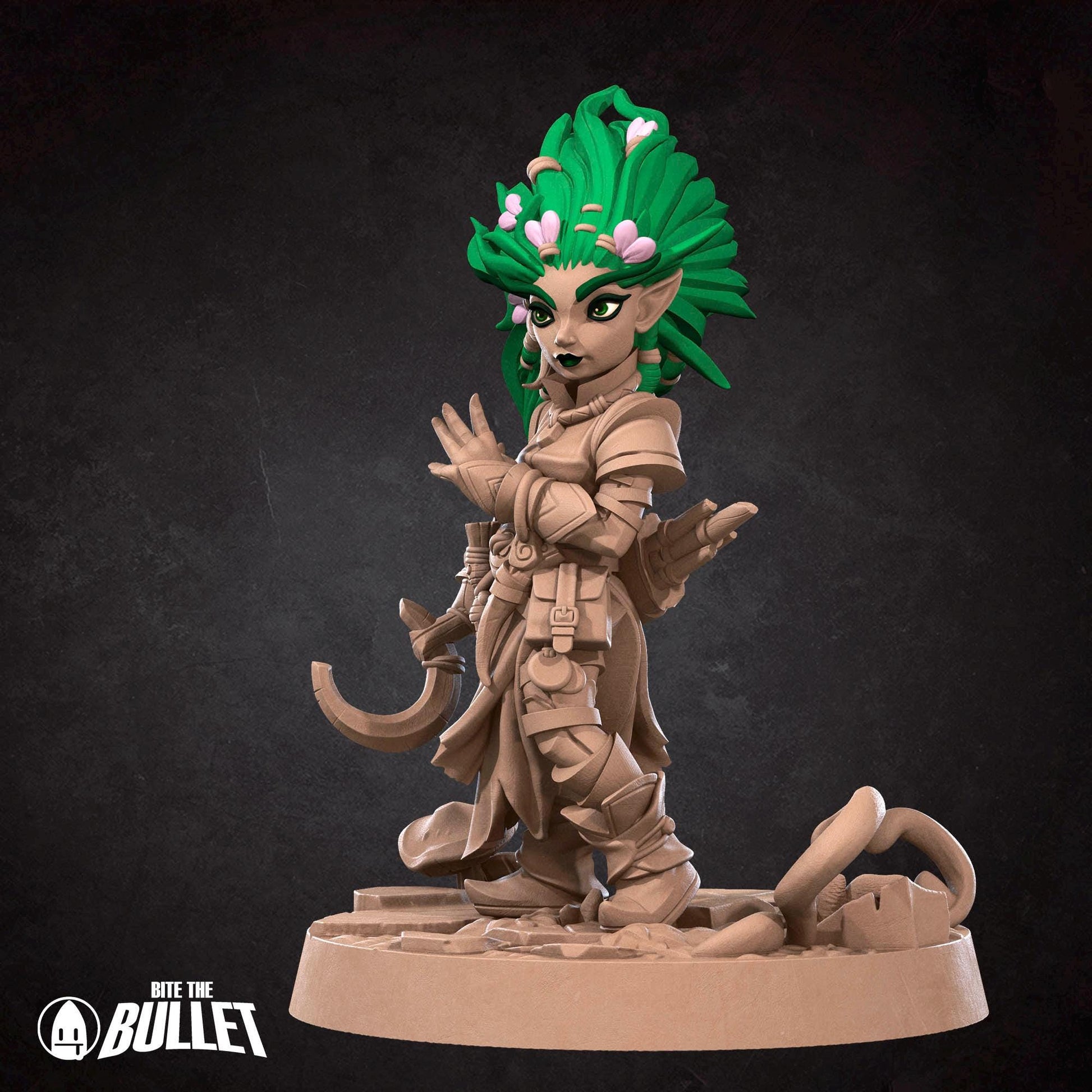 Gnome Druid Miniature - 28mm / 32mm / 36mm - Bite the Bullet - Resin Printed Figure for D&D, TTRPGs, and Board Games