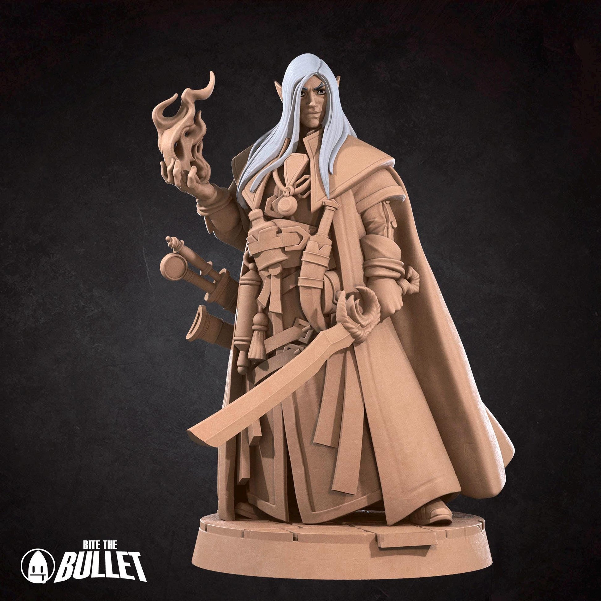 Half-Elf Magus Miniature - 28mm / 32mm / 36mm - Bite the Bullet - Resin Printed Figure for D&D, TTRPGs, and Board Games