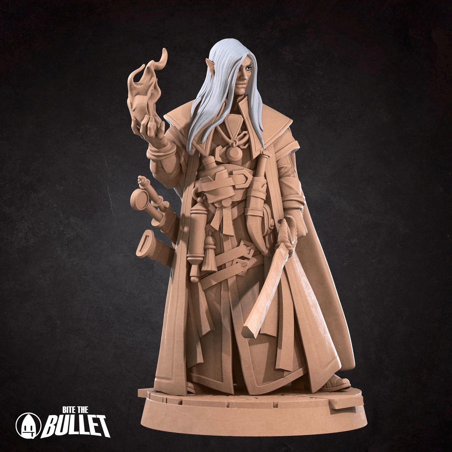 Half-Elf Magus Miniature - 28mm / 32mm / 36mm - Bite the Bullet - Resin Printed Figure for D&D, TTRPGs, and Board Games
