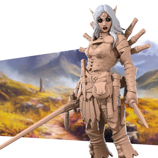 Elf Rogue Miniature - 28mm / 32mm / 36mm - Bite the Bullet - Resin Printed Figure for D&D, TTRPGs, and Board Games