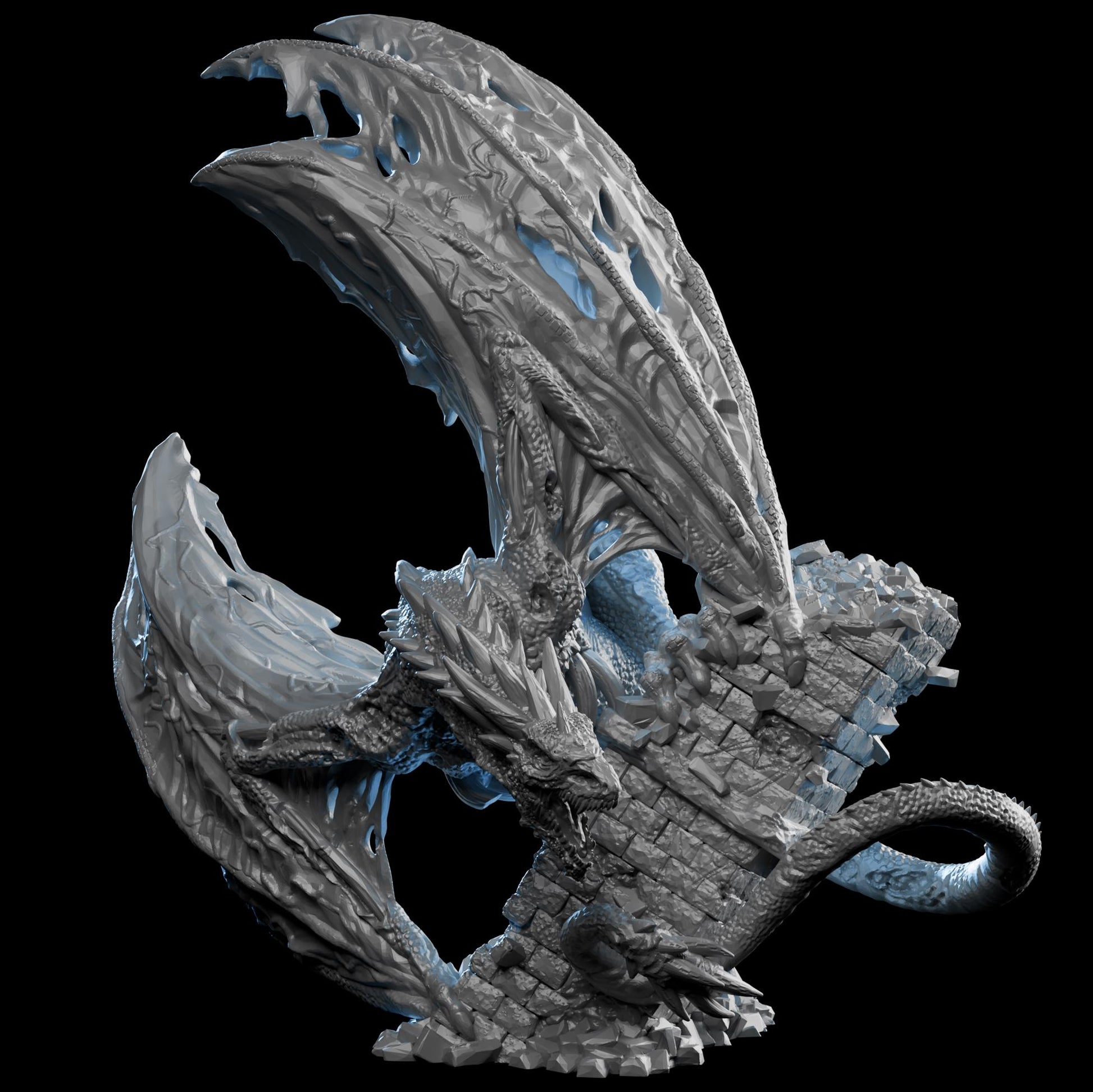Zombie Dragon Miniature - VaultZ - Resin Printed Figures for D&D, TTRPGs, Zombicide, and Board Games