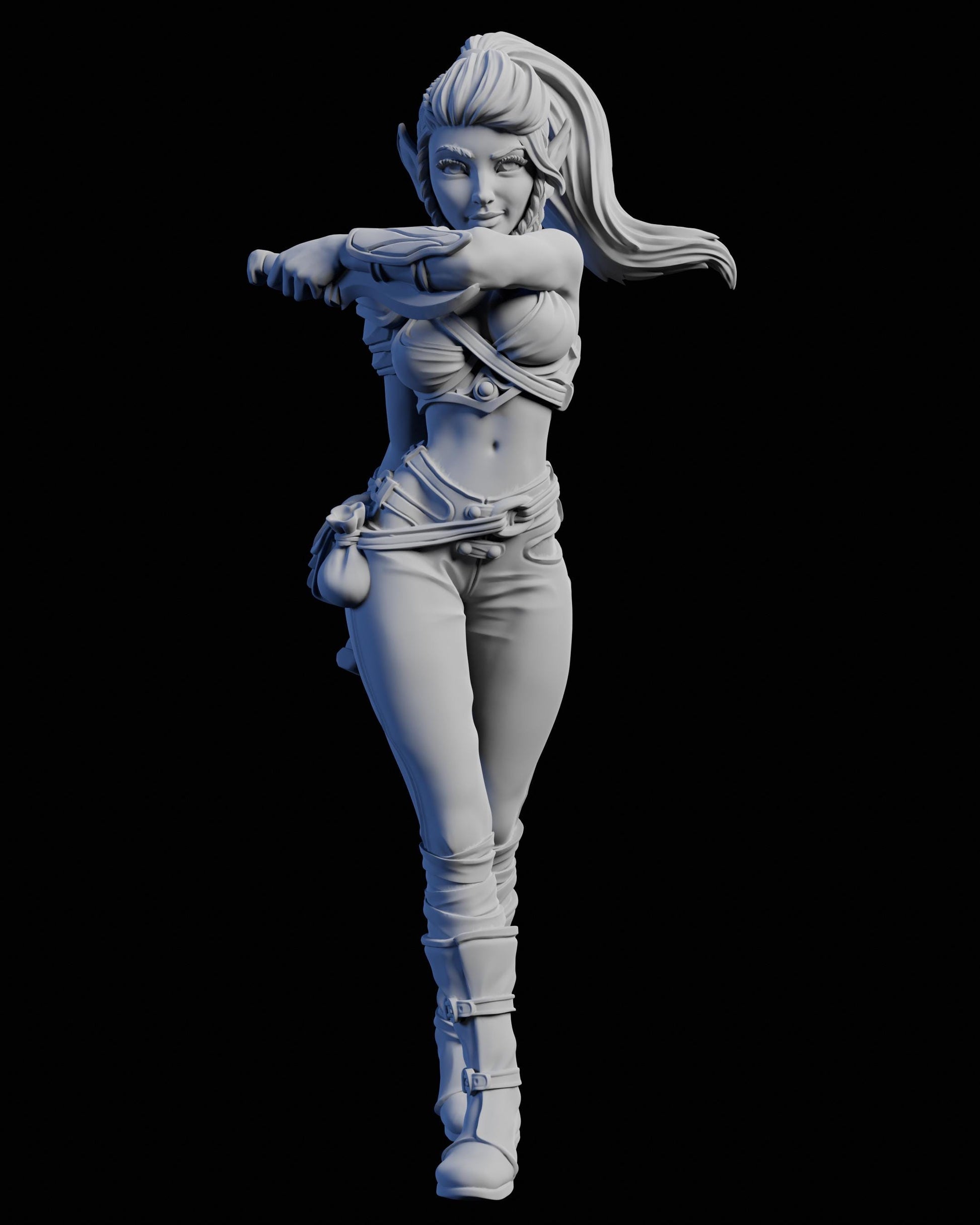Female Fantasy Elves Miniature (5 Variations) - Claudia's Gallery - 28mm / 32mm / 36mm / 75mm - Resin Printed Figure for D&D and TTRPGs