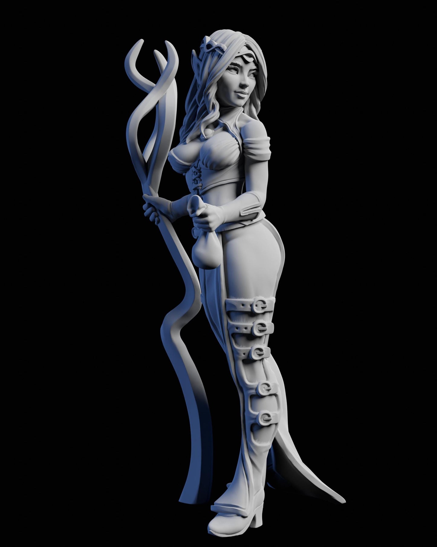 Female Fantasy Elves Miniature (5 Variations) - Claudia's Gallery - 28mm / 32mm / 36mm / 75mm - Resin Printed Figure for D&D and TTRPGs