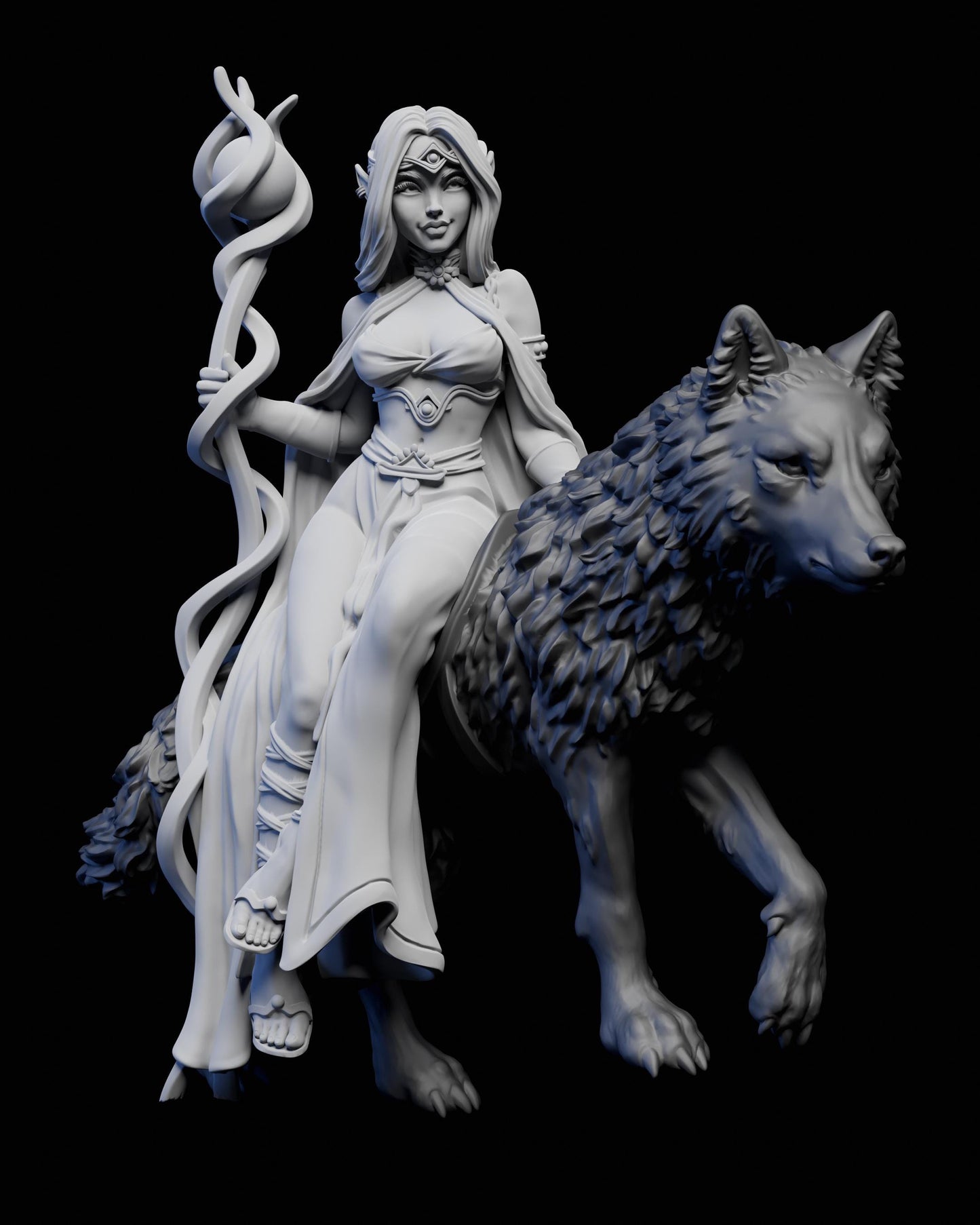 Female Fantasy Elves Miniature (5 Variations) - Claudia's Gallery - 28mm / 32mm / 36mm / 75mm - Resin Printed Figure for D&D and TTRPGs
