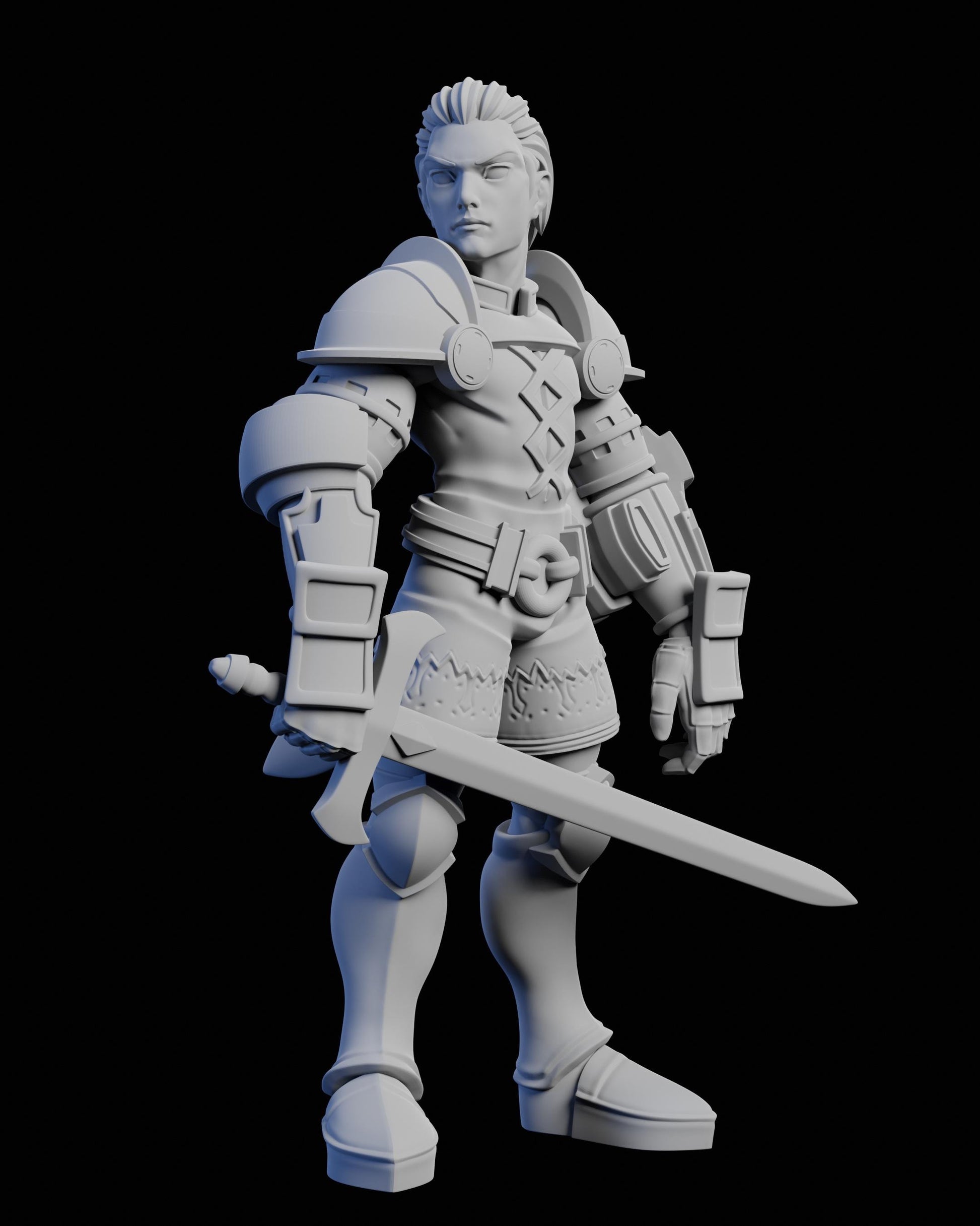 Holy Knight Miniature - 28mm / 32mm / 36mm / 75mm - Ethan Savage Studios - Unpainted Resin Printed Figure for D&D, TTRPGs, and Board Games