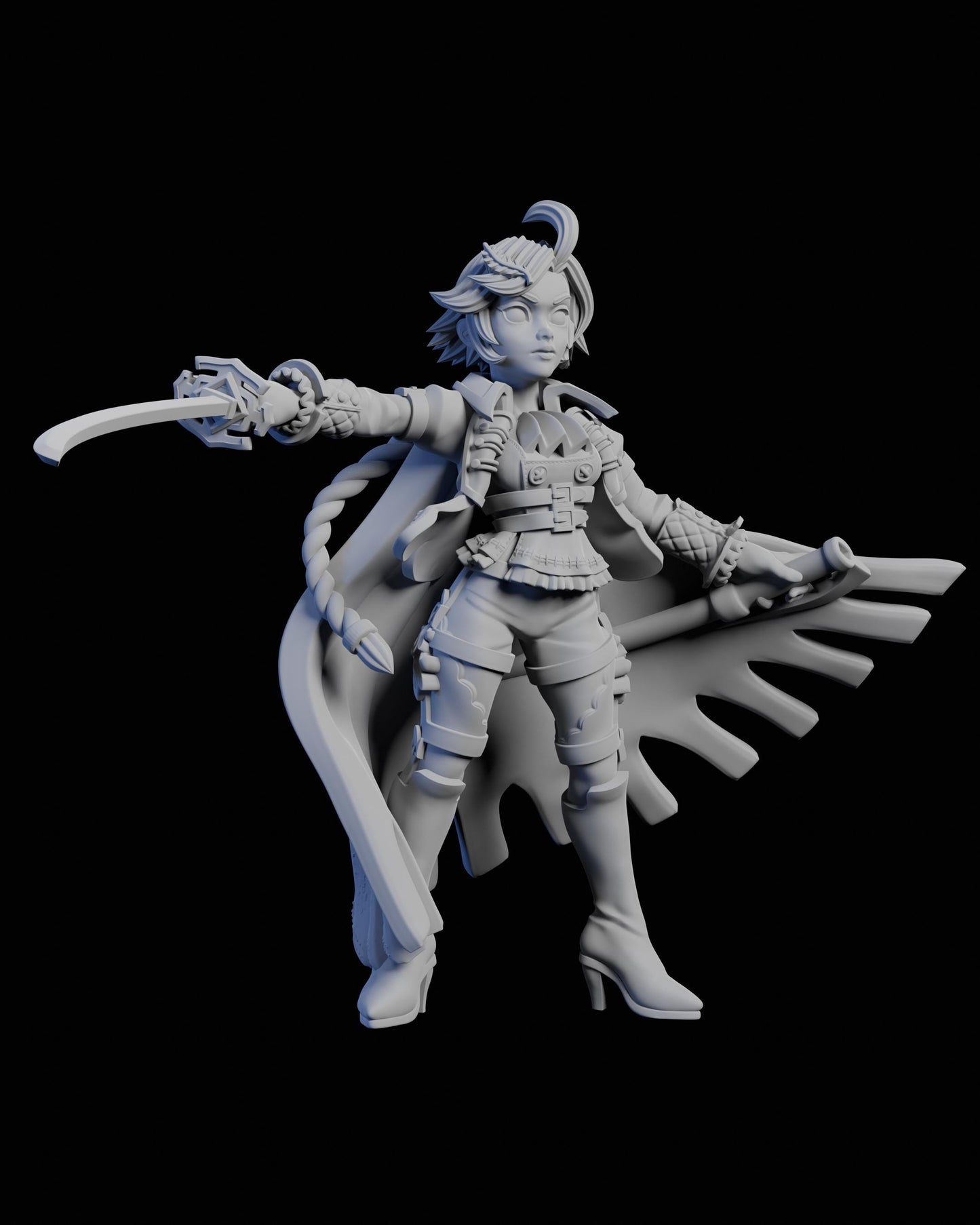 Crimson Whirlwind Miniature - 28mm / 32mm / 36mm / 75mm - Ethan Savage Studios - Unpainted Resin Printed Figure for TTRPGs, and Board Games