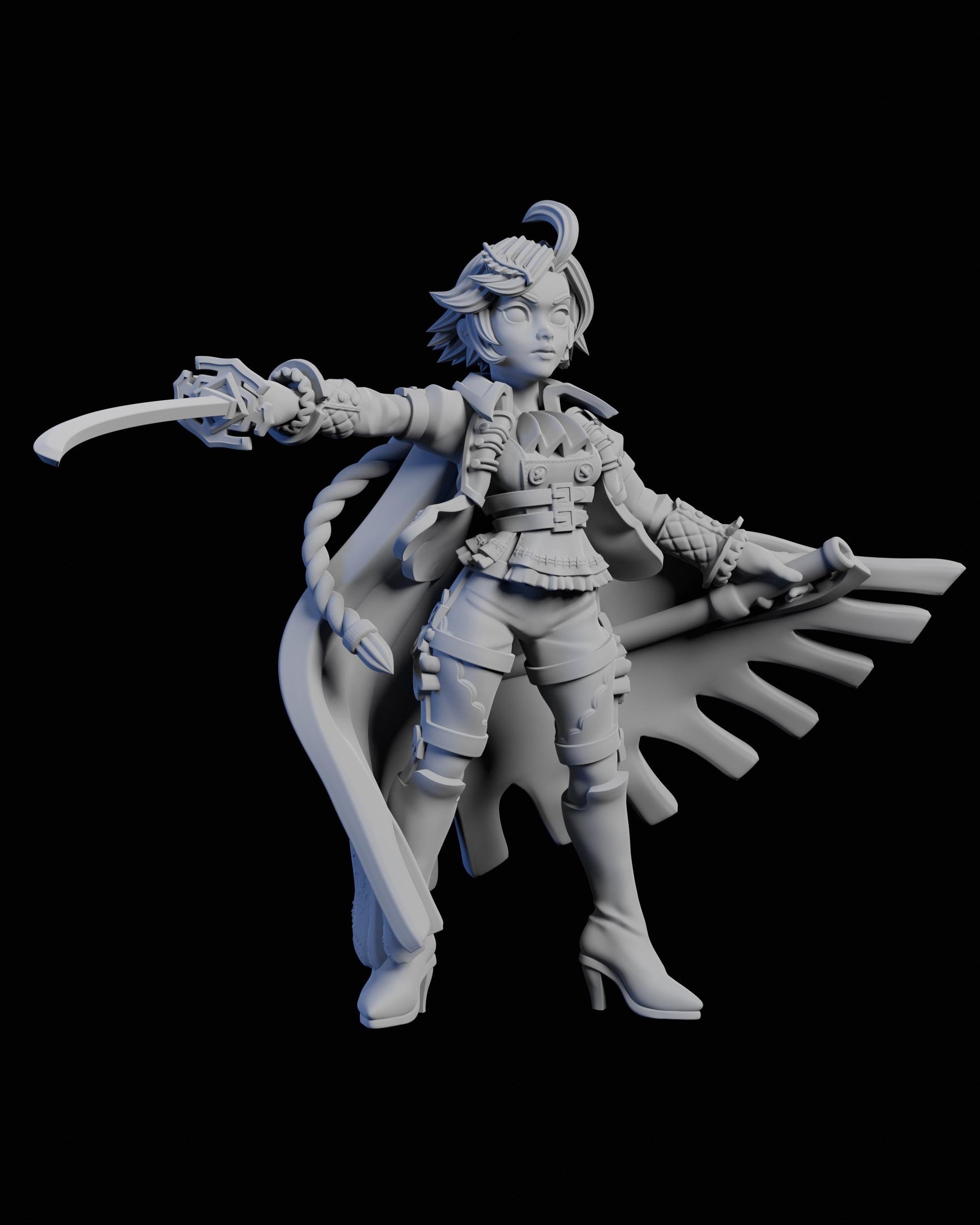 Crimson Whirlwind Miniature - 28mm / 32mm / 36mm / 75mm - Ethan Savage Studios - Unpainted Resin Printed Figure for TTRPGs, and Board Games