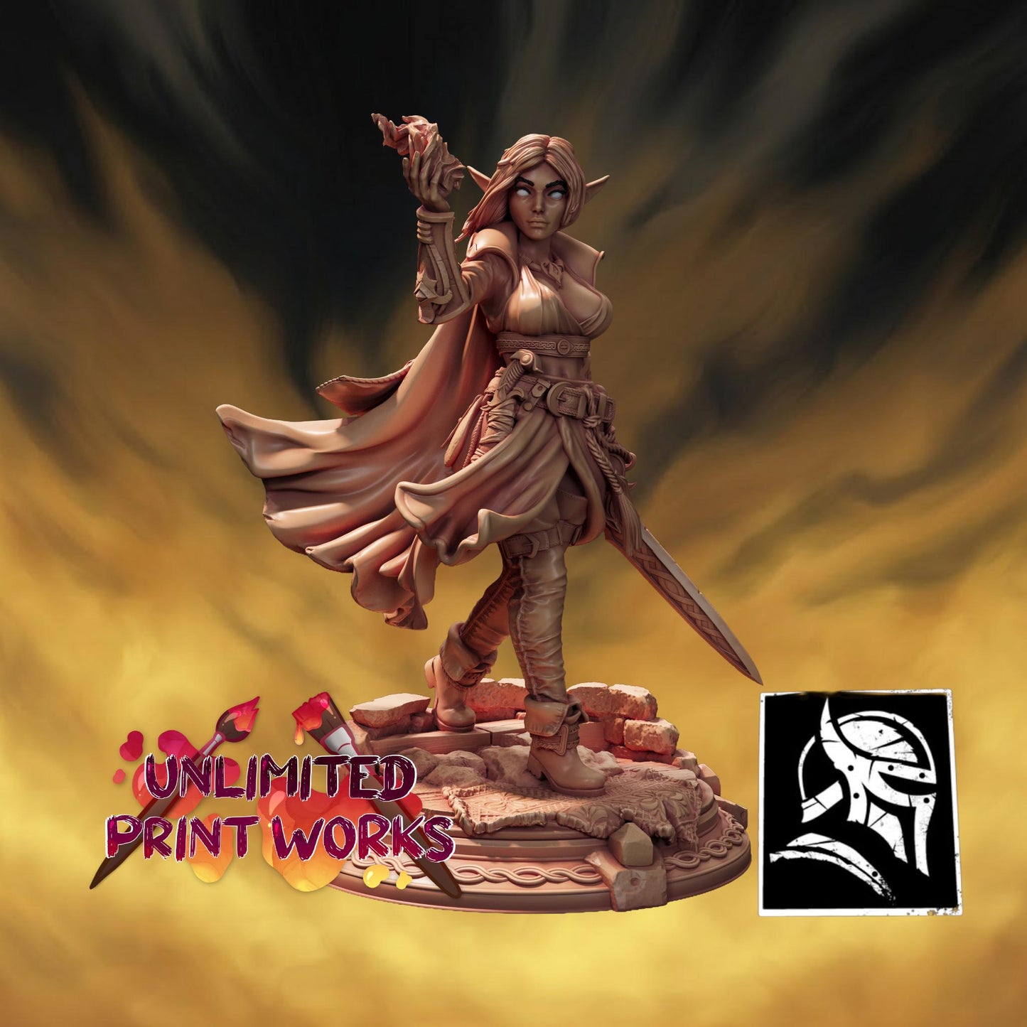Arakea Farron Miniature - 28mm / 32mm / 36mm / 75mm - HardWitch Games - Resin Printed Figure for D&D, TTRPGs, and Board Gaming
