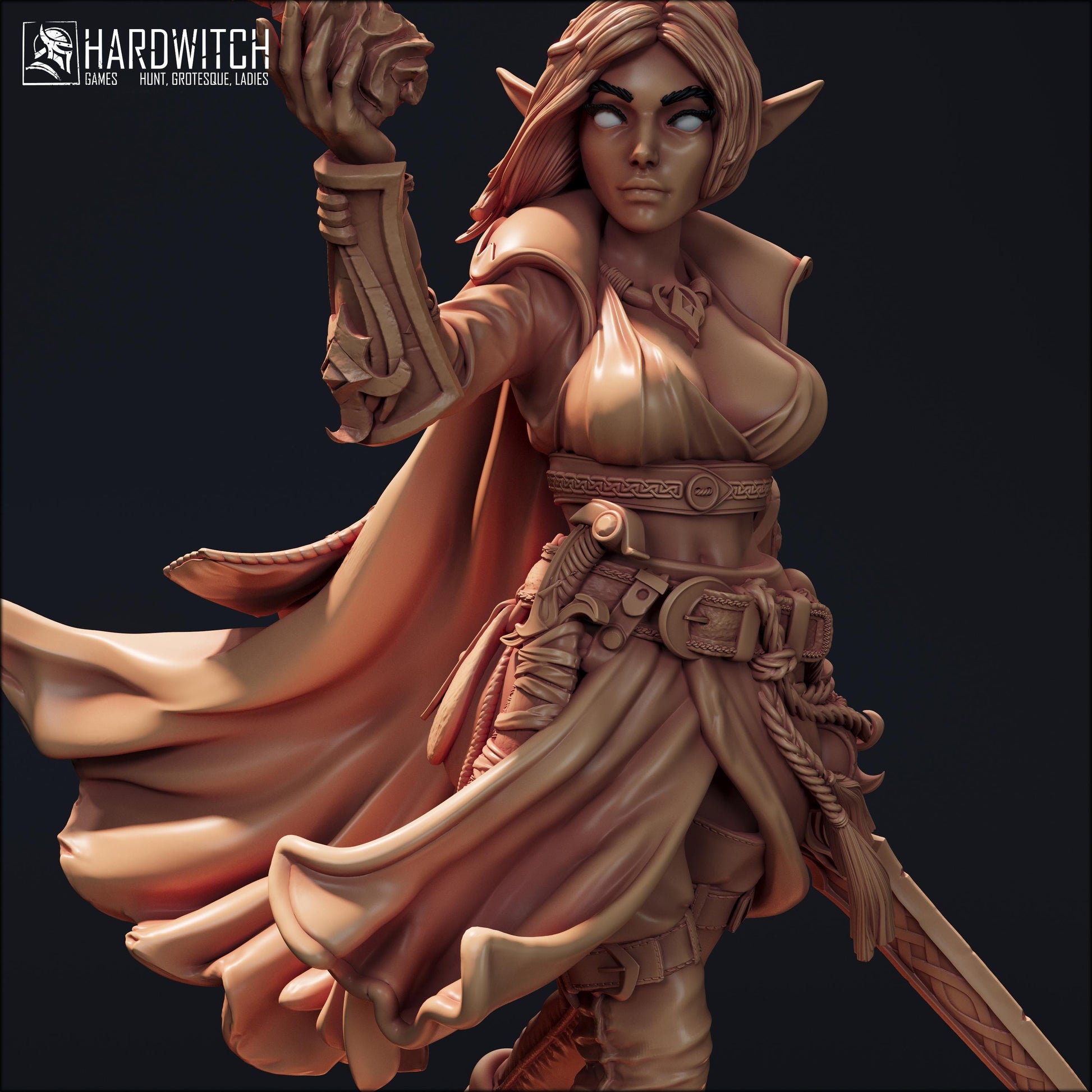 Arakea Farron Miniature - 28mm / 32mm / 36mm / 75mm - HardWitch Games - Resin Printed Figure for D&D, TTRPGs, and Board Gaming