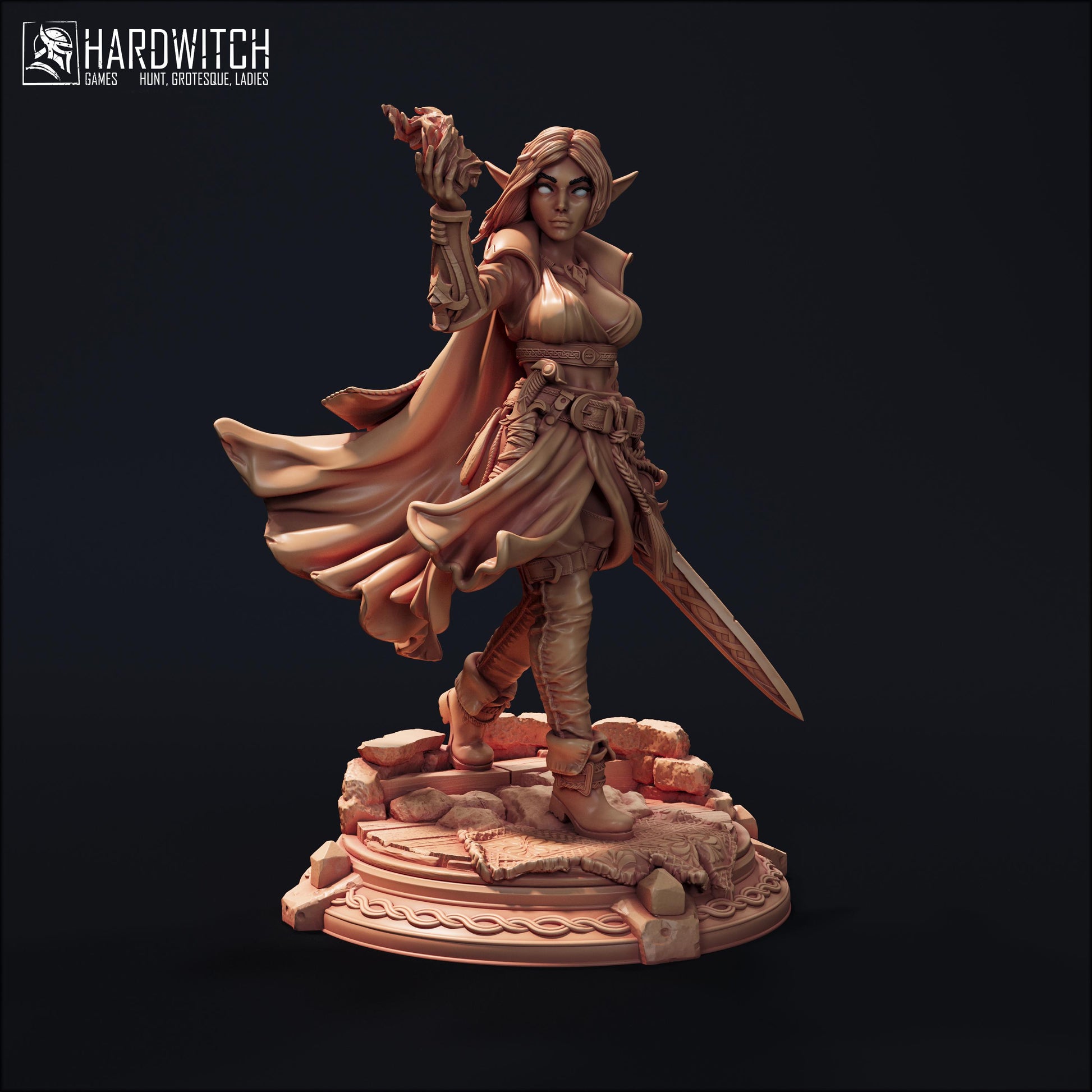 Arakea Farron Miniature - 28mm / 32mm / 36mm / 75mm - HardWitch Games - Resin Printed Figure for D&D, TTRPGs, and Board Gaming