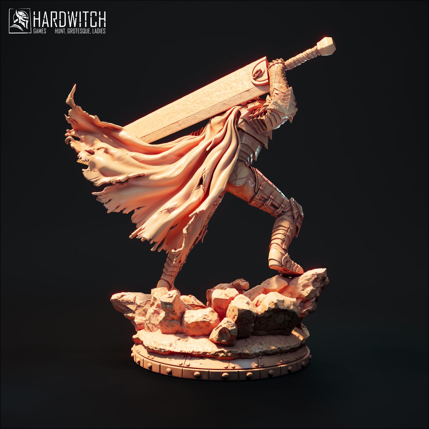 Berserker Pilgrim Miniature (2 Variations) - 28mm / 32mm / 36mm / 75mm - HardWitch Games - Resin Printed Figure for TTRPGs and War Games