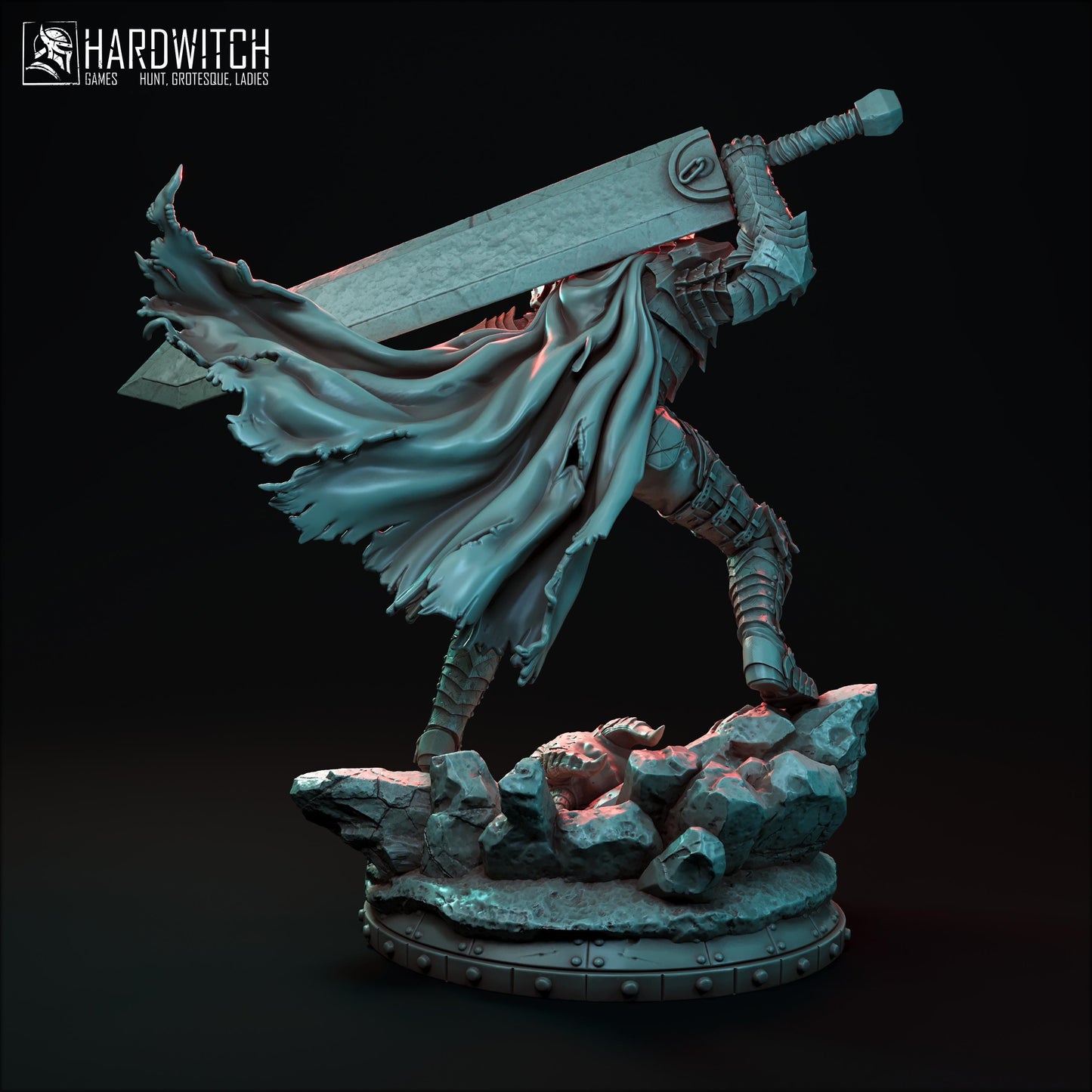 Berserker Pilgrim Miniature (2 Variations) - 28mm / 32mm / 36mm / 75mm - HardWitch Games - Resin Printed Figure for TTRPGs and War Games