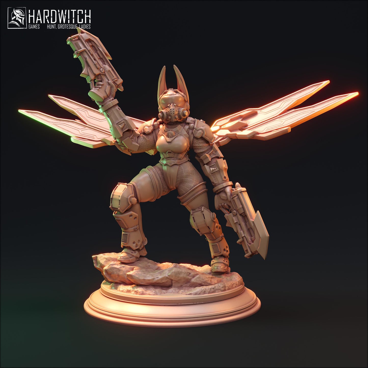 Cybernetic Miniature Set - 28mm / 32mm / 36mm - HardWitch Games - Resin Printed Figure for D&D, TTRPGs, and Board Games