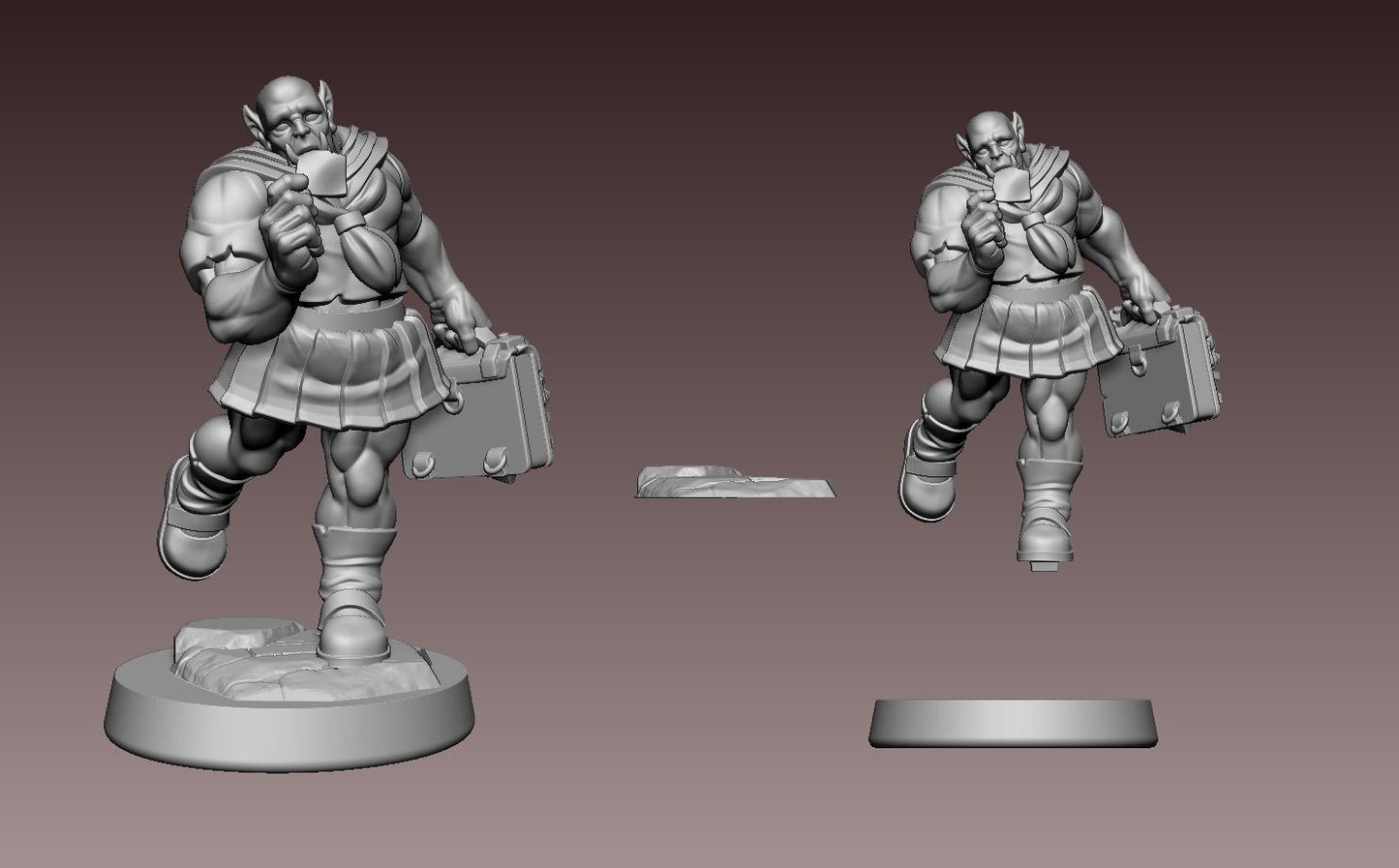 Orc-kun Miniature - 28mm / 32mm / 36mm - LPOMC - Unpainted Resin Printed Figure for D&D, TTRPGs, and Board Games