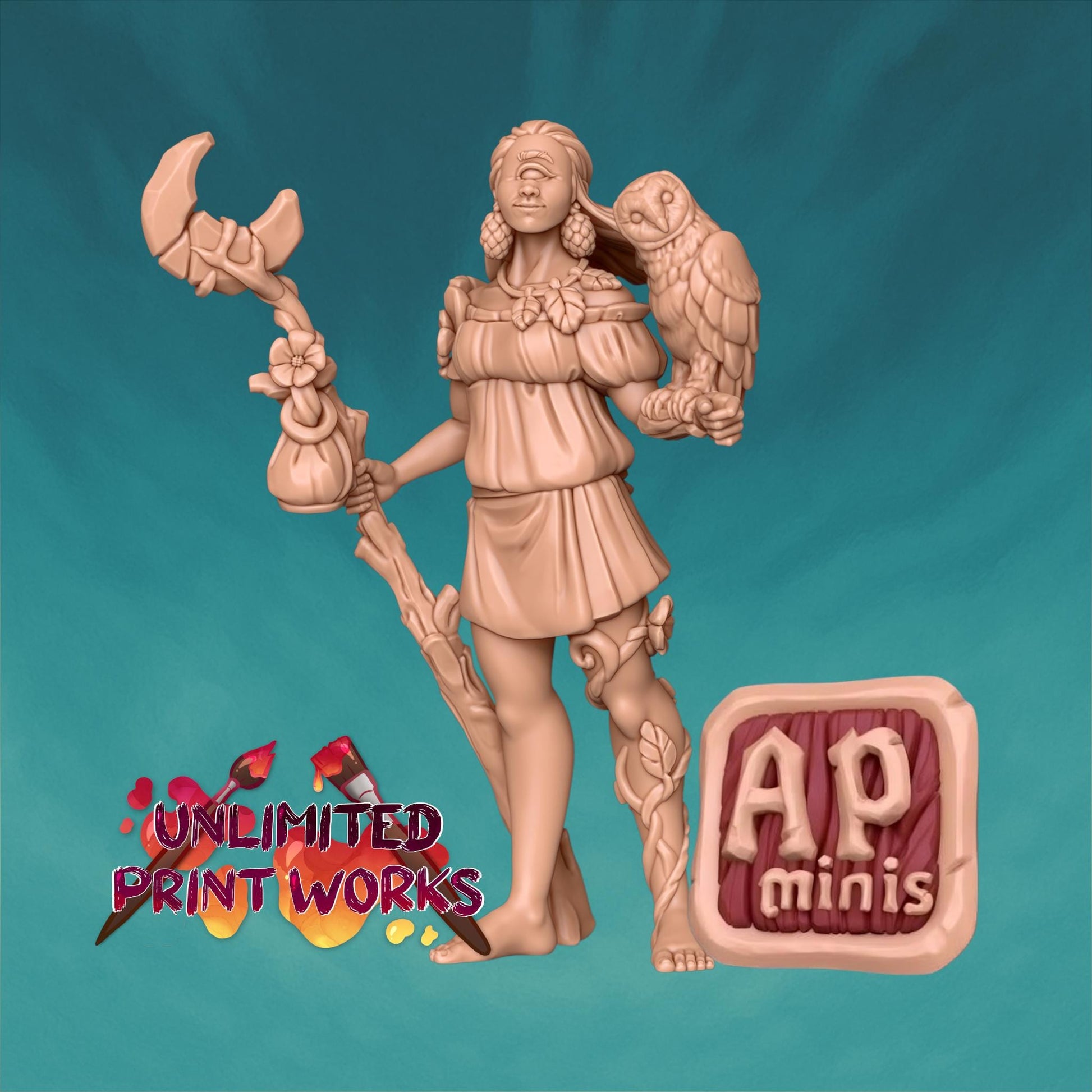 Conifer, Cyclops Druid Miniature - Awkward Penguin’s Minis - 28mm / 32mm / 36mm - Resin Printed Figure for TTRPGs and Painting