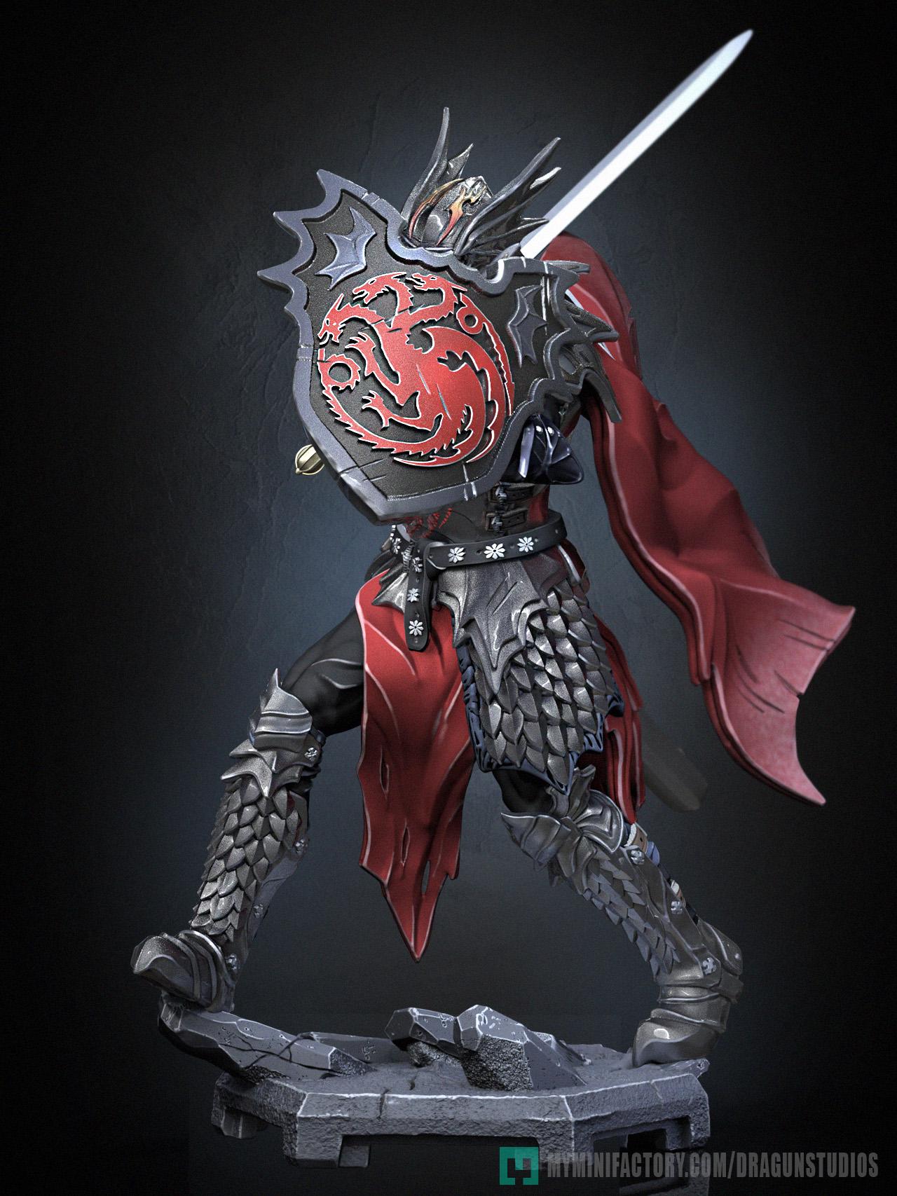 Last Dragon Miniature - 52mm / 97mm - DraGun - Resin Printed Figure for TTRPGs and Board Games