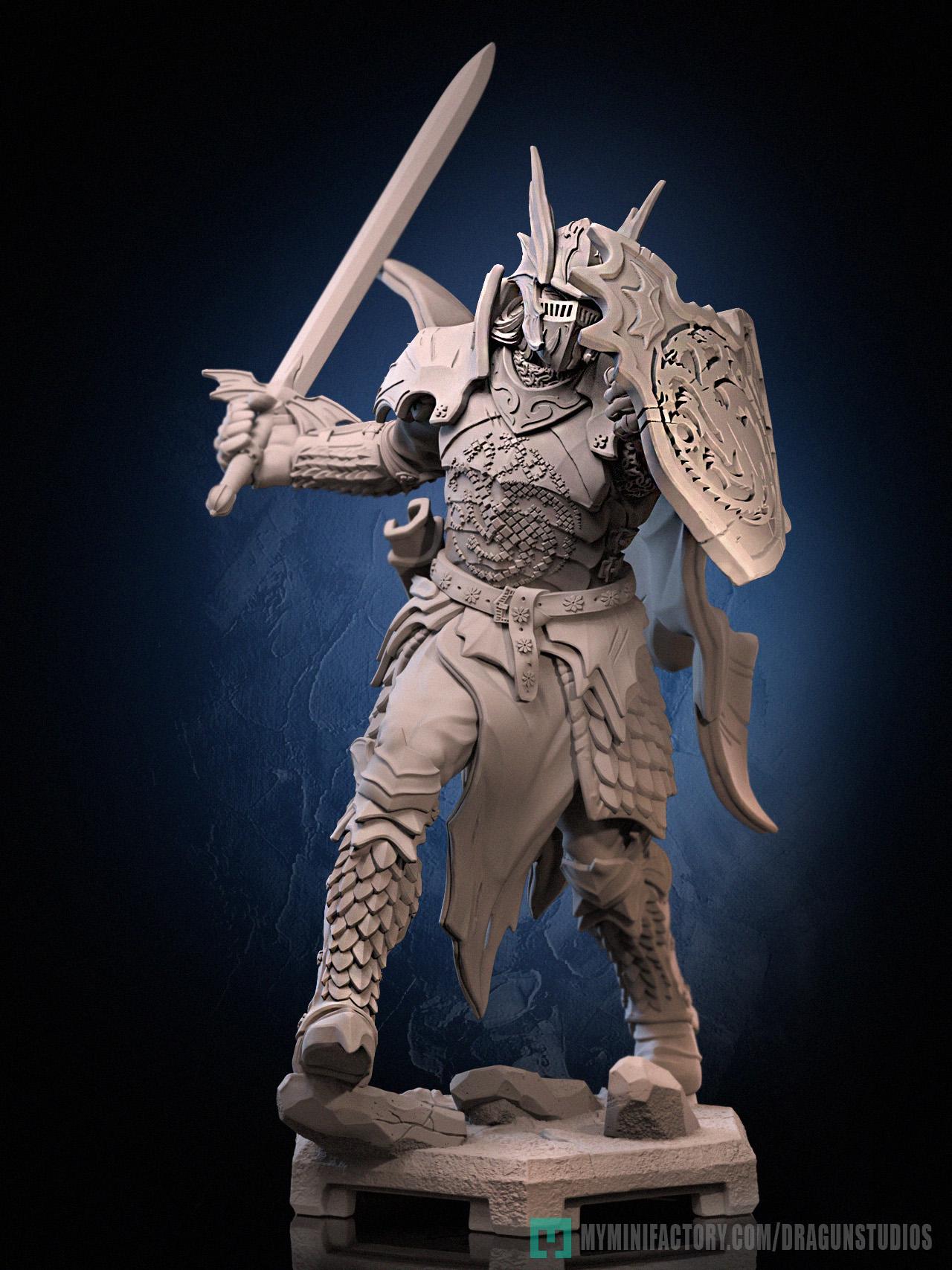 Last Dragon Miniature - 52mm / 97mm - DraGun - Resin Printed Figure for TTRPGs and Board Games