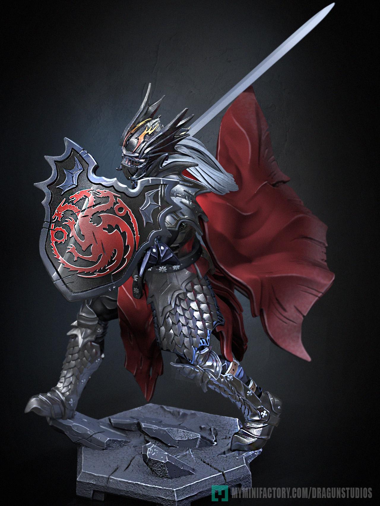 Last Dragon Miniature - 52mm / 97mm - DraGun - Resin Printed Figure for TTRPGs and Board Games