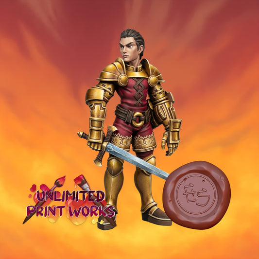 Holy Knight Miniature - 28mm / 32mm / 36mm / 75mm - Ethan Savage Studios - Unpainted Resin Printed Figure for D&D, TTRPGs, and Board Games