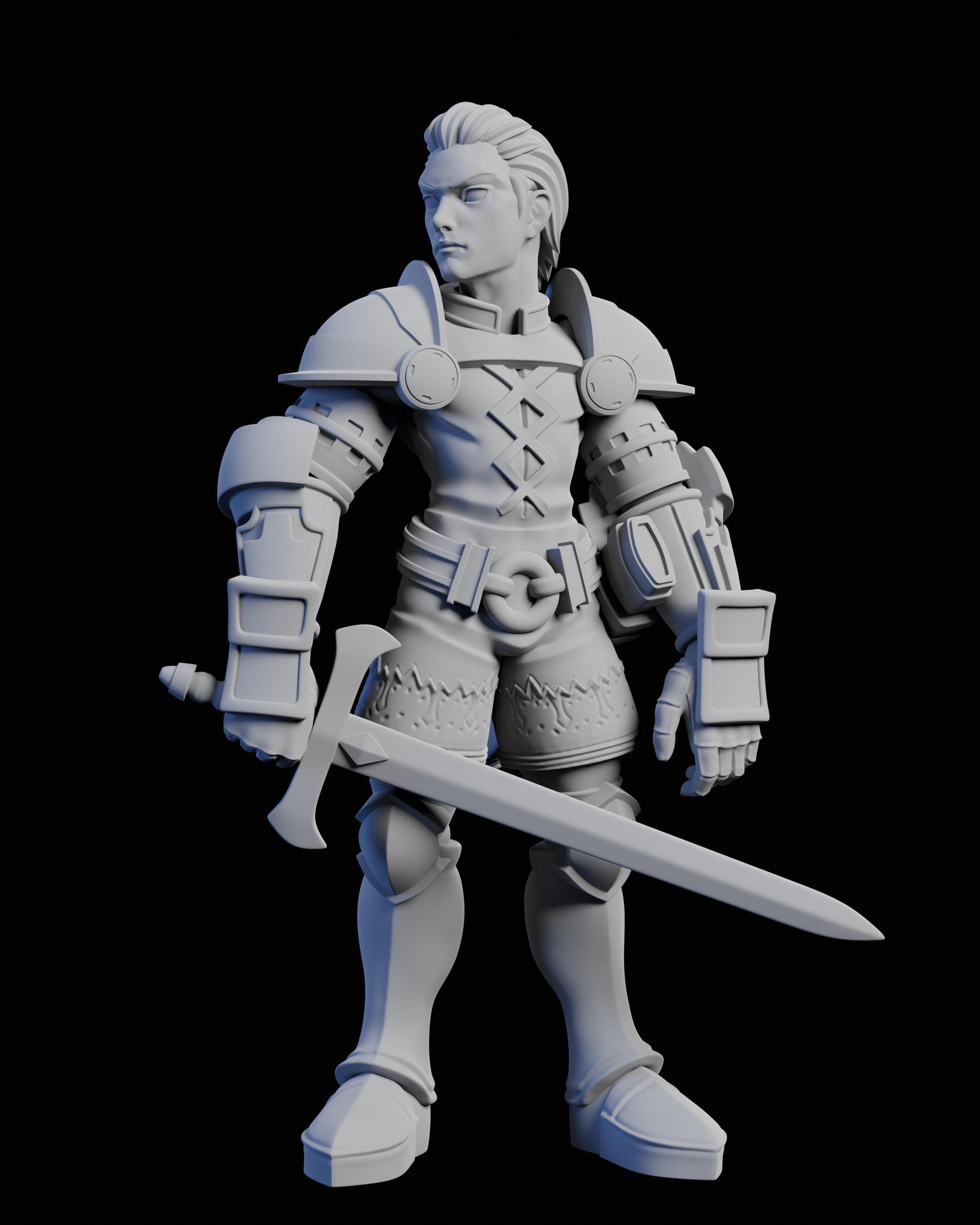 Holy Knight Miniature - 28mm / 32mm / 36mm / 75mm - Ethan Savage Studios - Unpainted Resin Printed Figure for D&D, TTRPGs, and Board Games