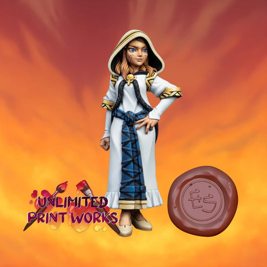 Jessica Miniature - 28mm / 32mm / 36mm / 75mm - Ethan Savage Studios - Unpainted Resin Printed Figure for D&D, TTRPGs, and Board Games