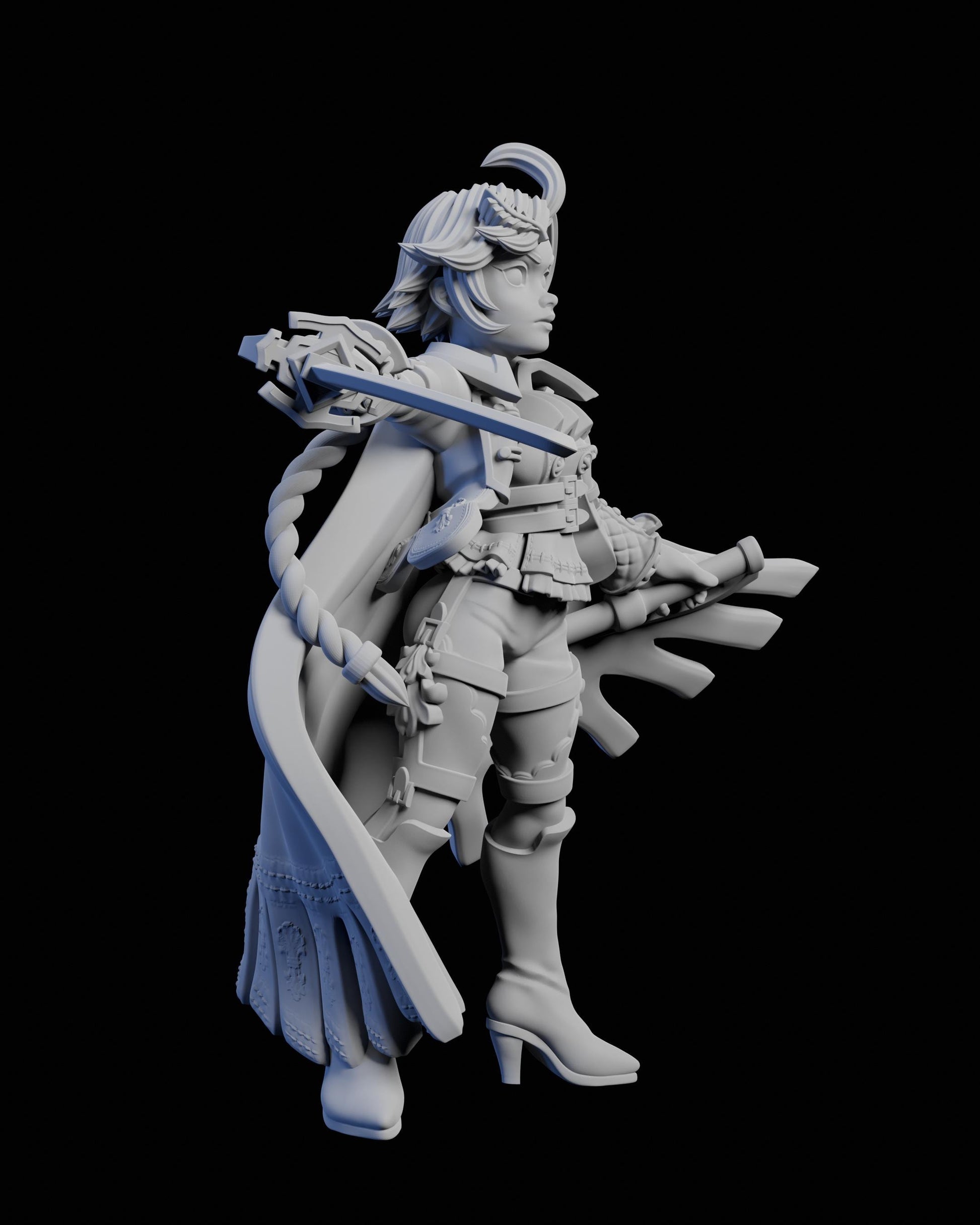 Crimson Whirlwind Miniature - 28mm / 32mm / 36mm / 75mm - Ethan Savage Studios - Unpainted Resin Printed Figure for TTRPGs, and Board Games