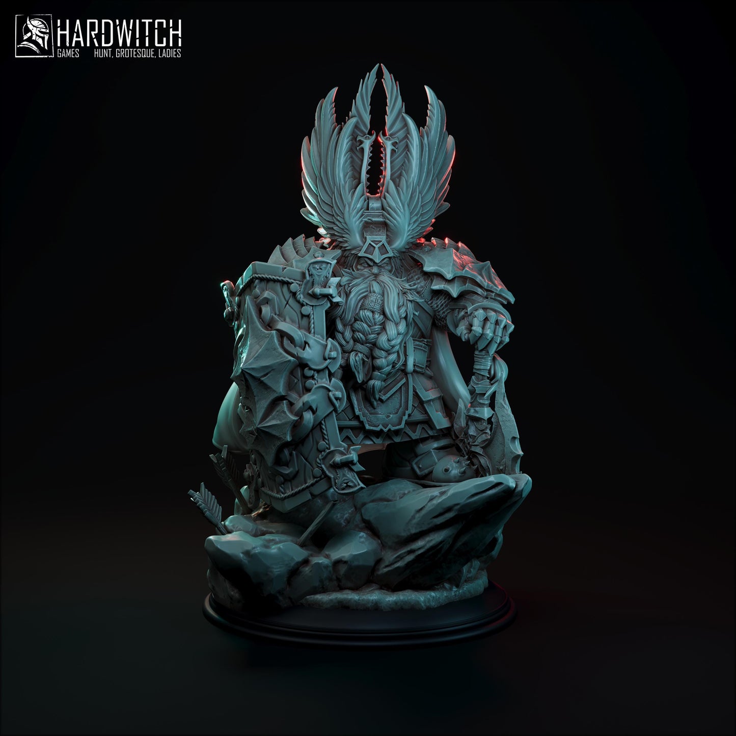 Berd Ironbrow Miniature - 28mm / 32mm / 36mm / 75mm - HardWitch Games - Resin Printed Figure for D&D, TTRPGs, and Board Gaming